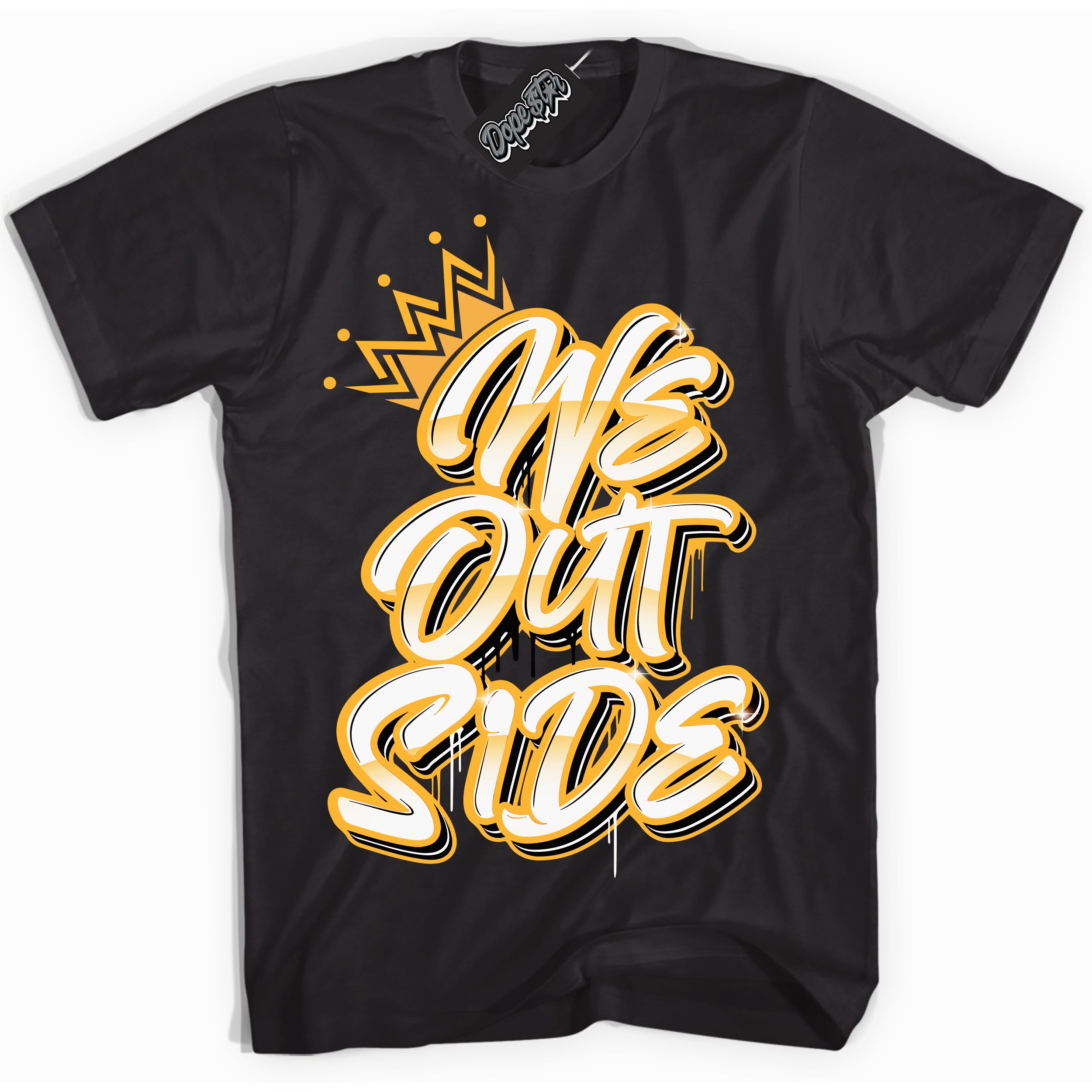 Nike Dunk High Wu-Tang 'We Outside' Shirt - Black Streetwear Mockup | Sneakerhead T-Shirt Matching Nike Dunk High Wu-Tang | Limited Edition Urban Streetwear for Sneaker Matching OOTD | Outfits that pair perfectly with your ND High Wu-Tang | Sneakerhead Fashion Must-Have Apparel for Men and Women