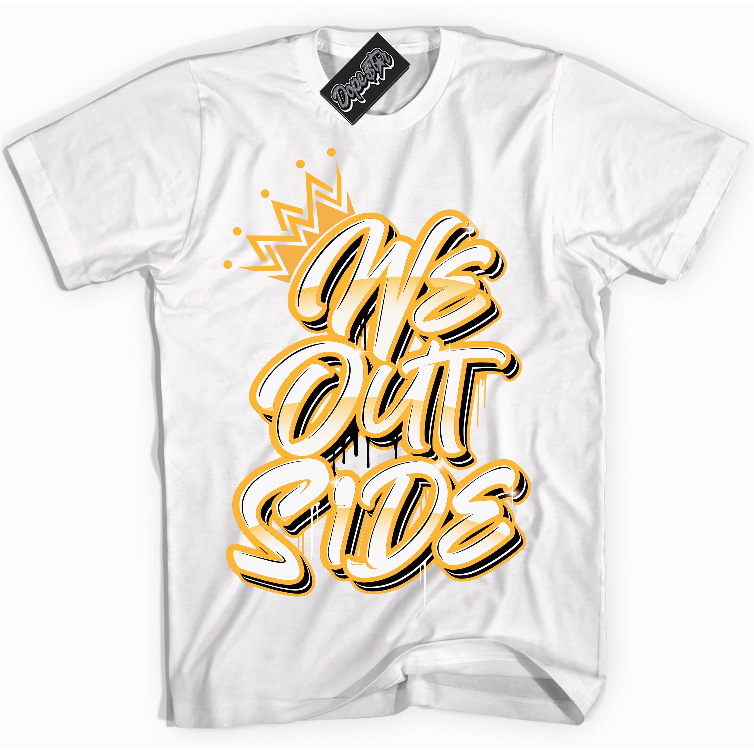 Nike Dunk High Wu-Tang 'We Outside' Shirt - White Streetwear Mockup | Sneakerhead T-Shirt Matching Nike Dunk High Wu-Tang | Limited Edition Urban Streetwear for Sneaker Matching OOTD | Outfits that pair perfectly with your ND High Wu-Tang | Sneakerhead Fashion Must-Have Apparel for Men and Women