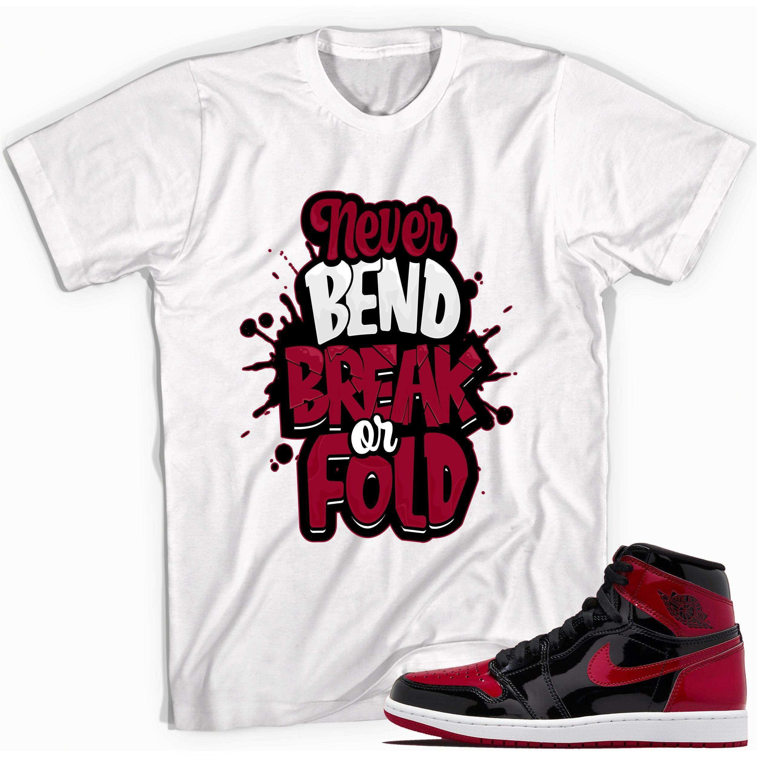 1s Bred Patent Shirt Never Bend - Sneaker Shirts Outlet