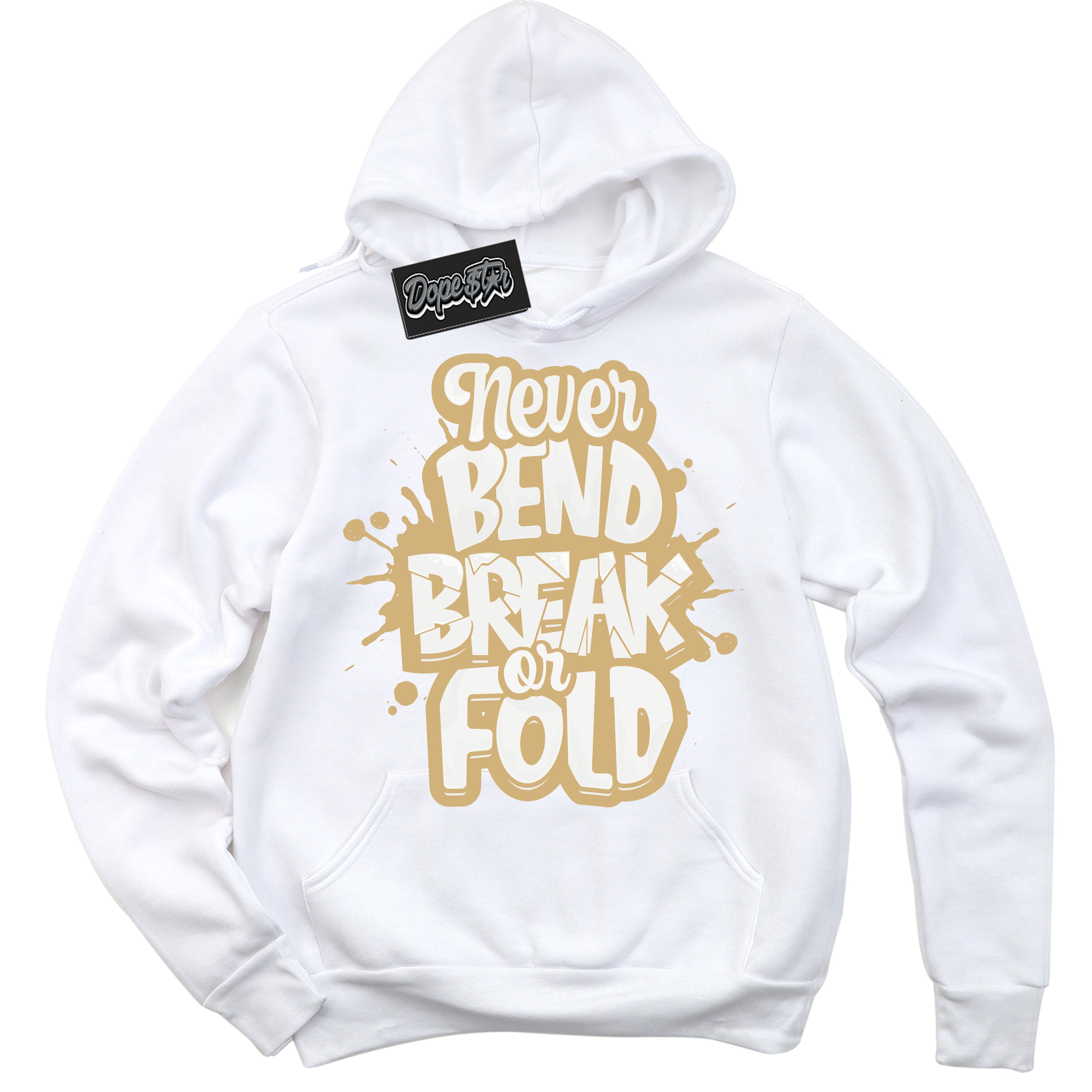 MVP White Metallic Gold Sneaker Hoodie Never Bend Break Or Fold Graphic