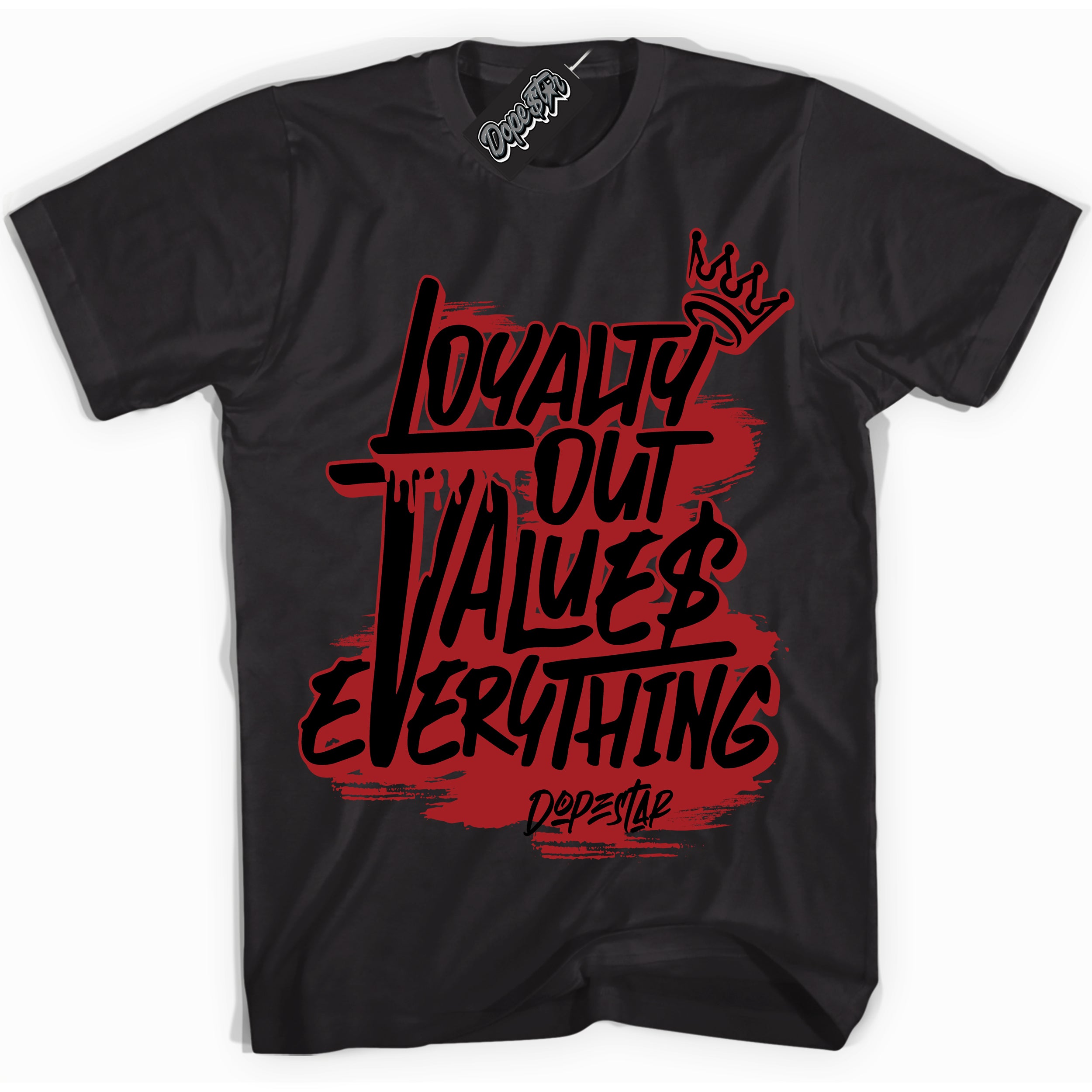 Cool Black Shirt with “ Loyalty Out Values Everything” design that perfectly matches Lebron 20 Liverpool Sneakers.