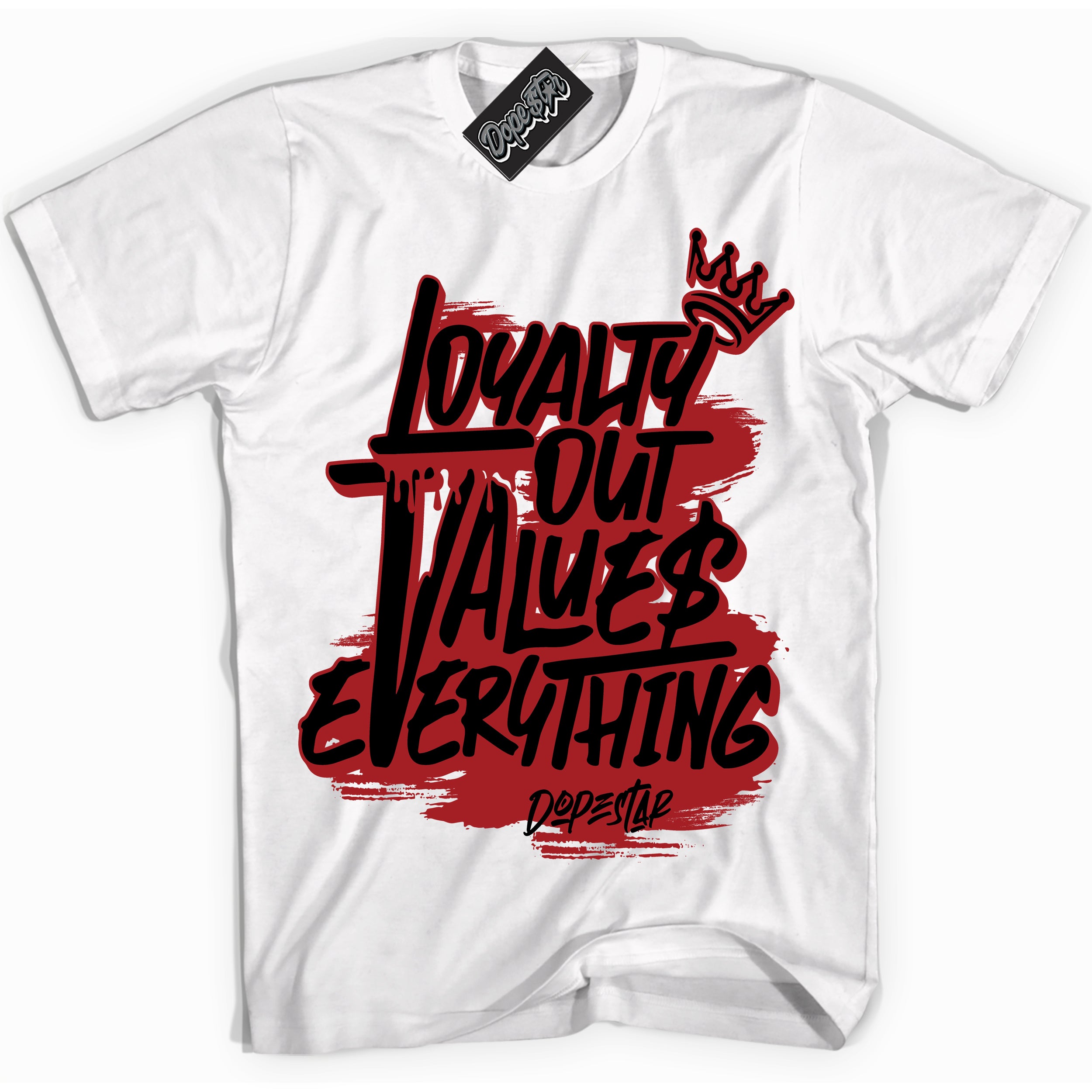 Cool White Shirt with “ Loyalty Out Values Everything” design that perfectly matches Lebron 20 Liverpool Sneakers.