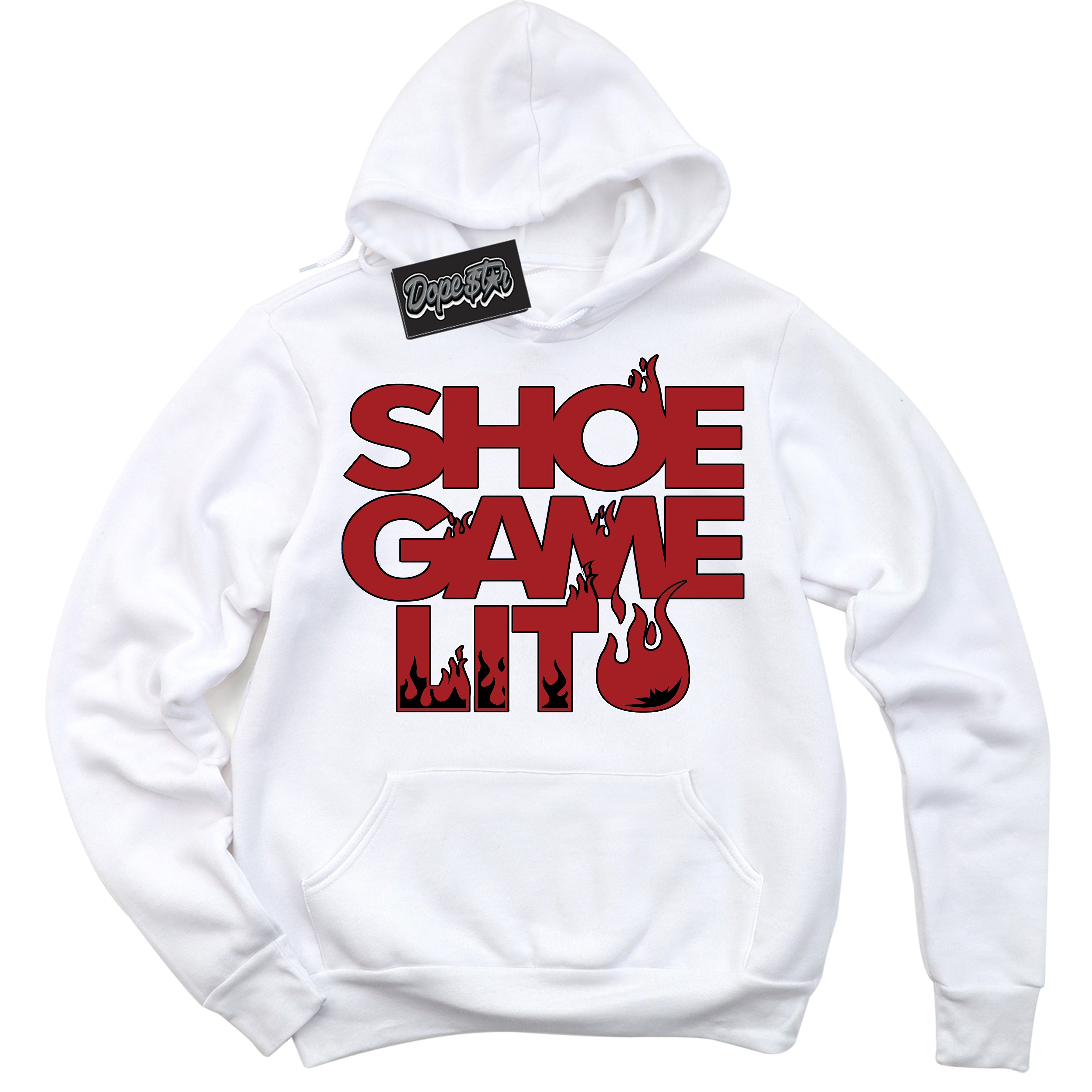 Cool White Hoodie with “ Shoe Game Lit '' design that Perfectly Matches  Lebron 20 Liverpool Sneakers.