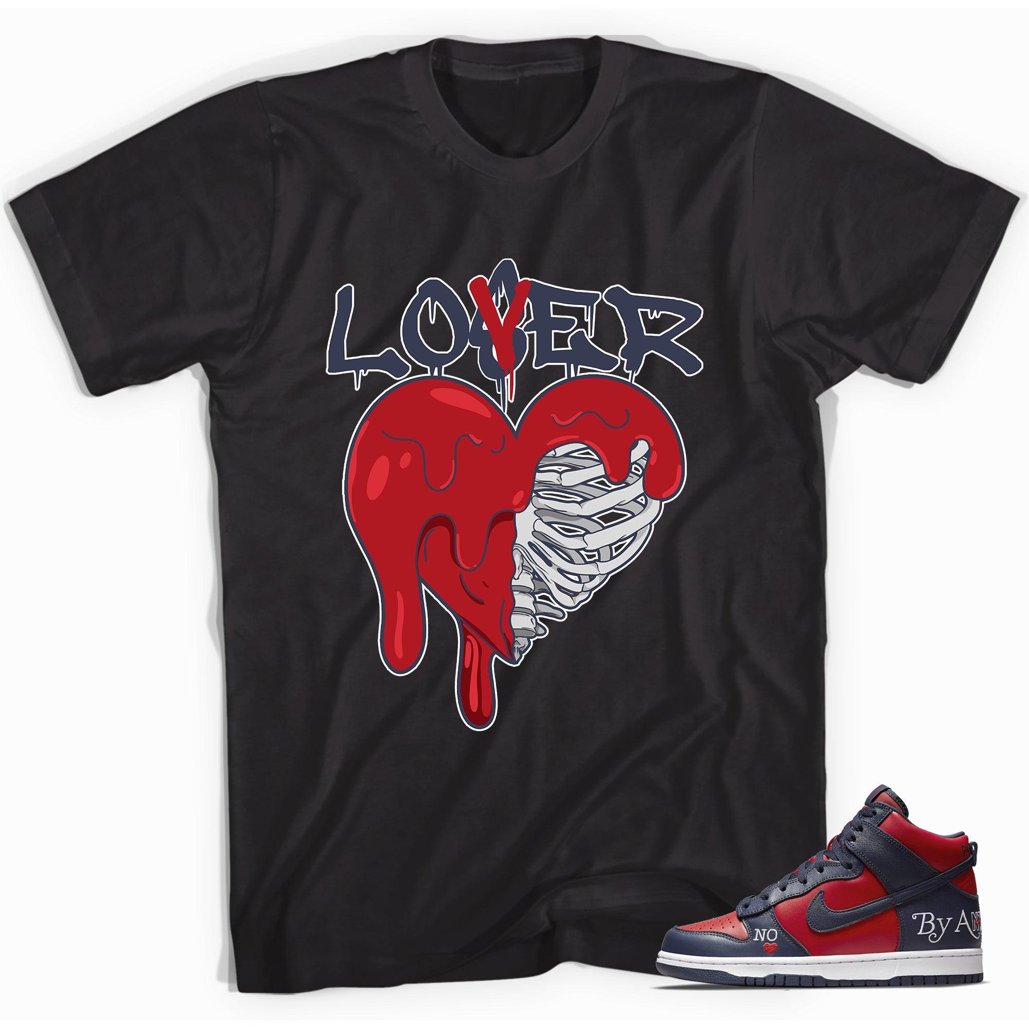 SB Dunk High Supreme By Any Means Navy Shirt Lover - Sneaker Shirts Outlet