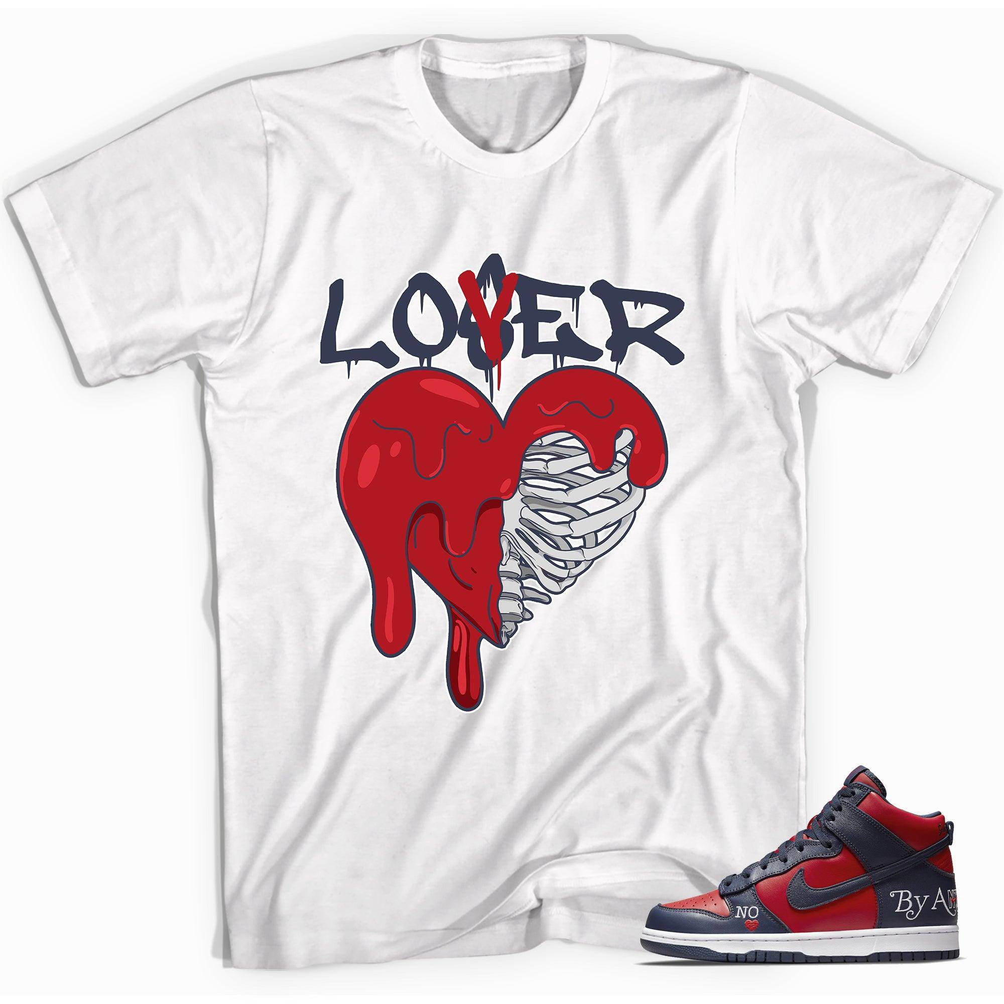 SB Dunk High Supreme By Any Means Navy Shirt Lover - Sneaker Shirts Outlet