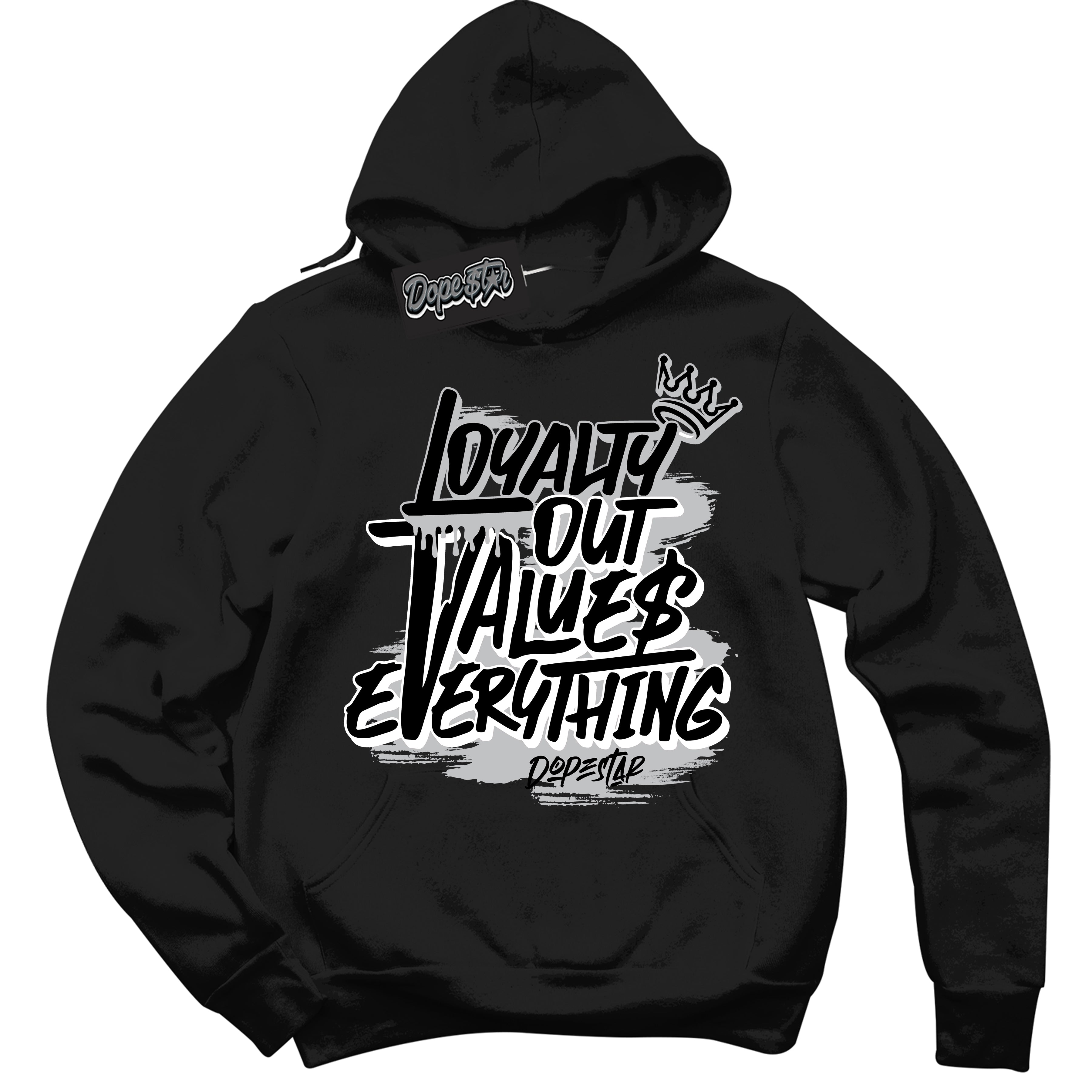 Cool Black Hoodie with “ Loyalty Out Values Everything ”  design that Perfectly Matches Ambush Phantom 1s Sneakers.