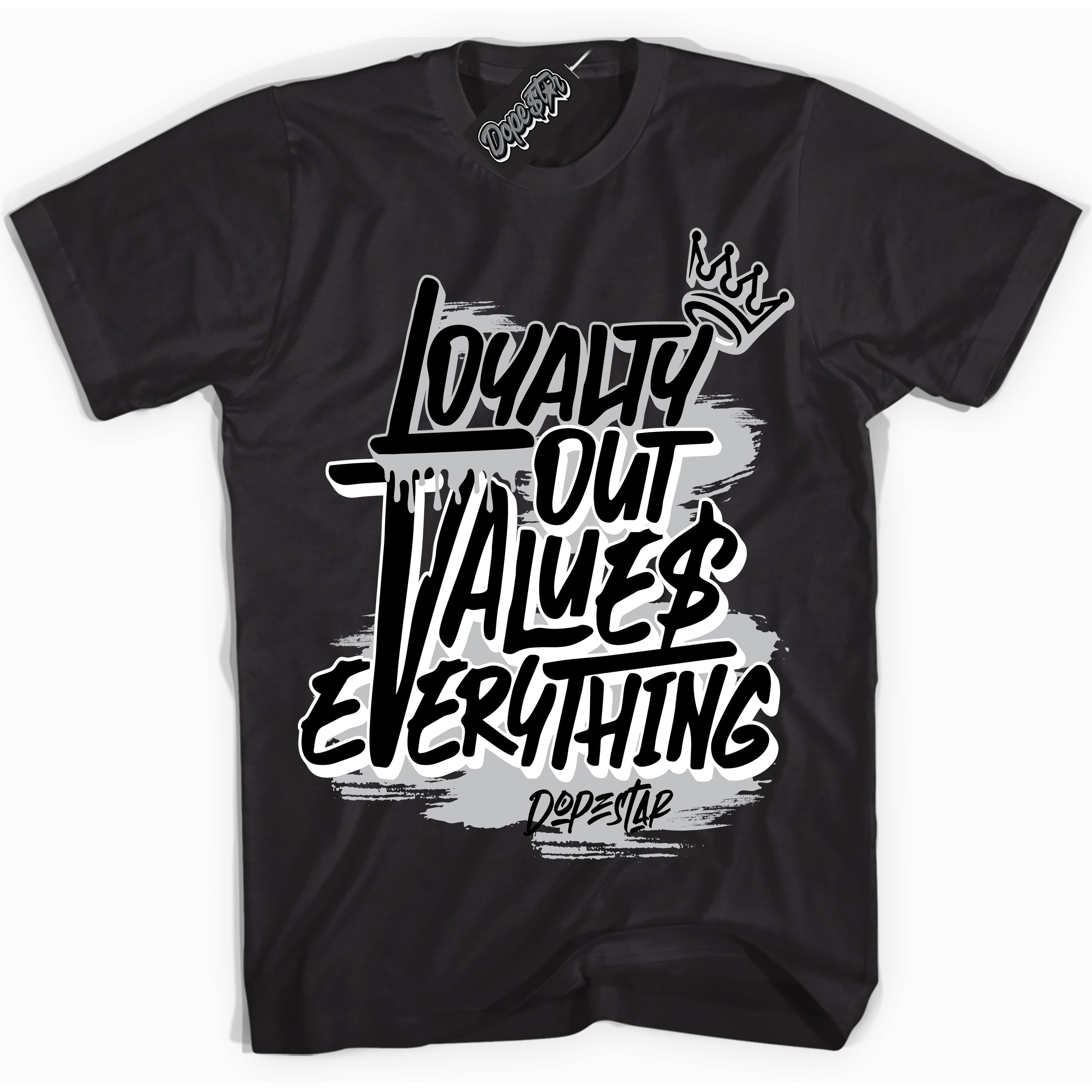 Cool Black Shirt with “ Loyalty Out Values Everything” design that perfectly matches Ambush Phantom 1s Sneakers.