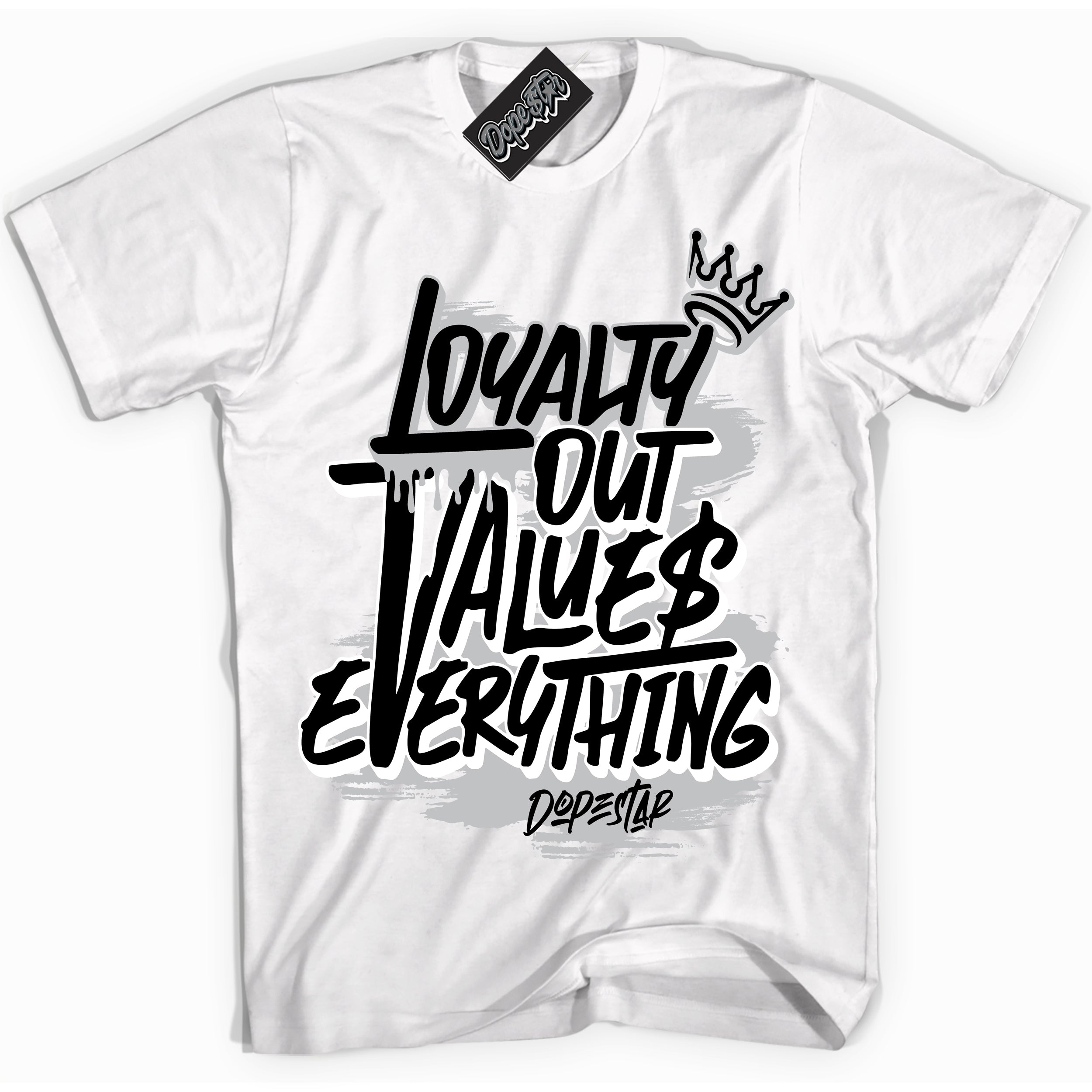 Cool White Shirt with “ Loyalty Out Values Everything” design that perfectly matches Ambush Phantom 1s Sneakers.