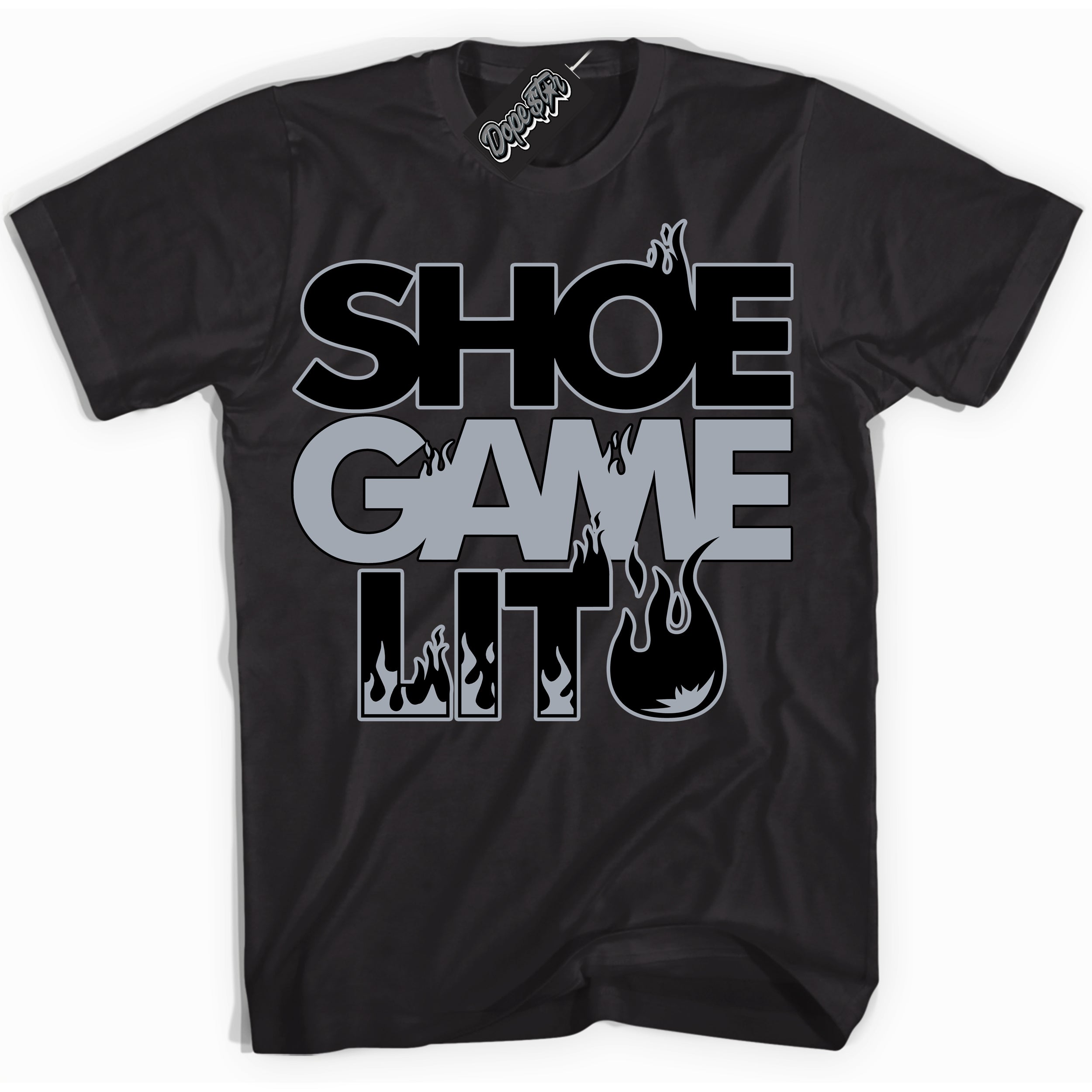 Cool Black Shirt with “ Shoe Game Lit ” design that perfectly matches KAWS X Sky High Farm 1s Sneakers.