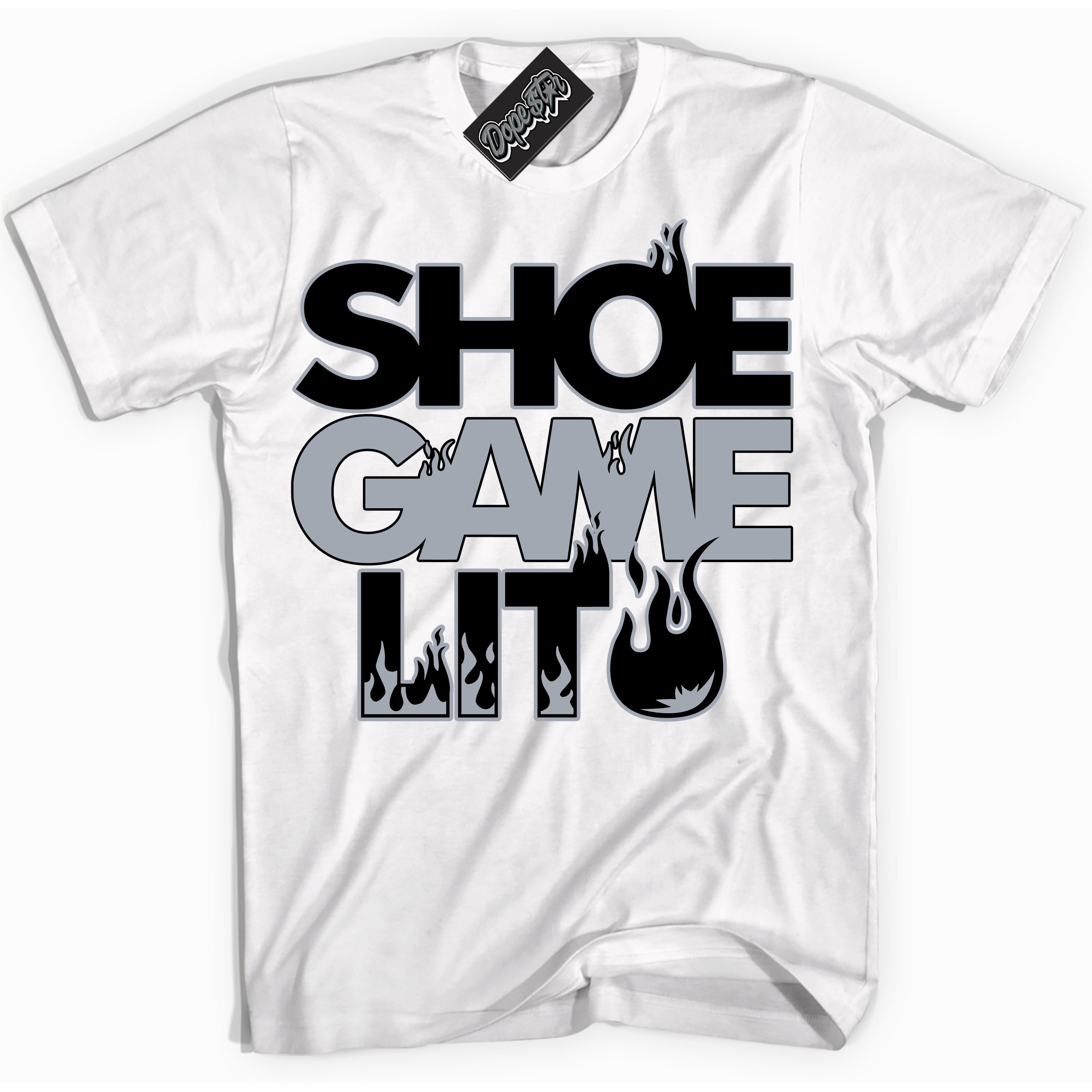 Cool White Shirt with “ Shoe Game Lit ” design that perfectly matches KAWS X Sky High Farm 1s Sneakers.