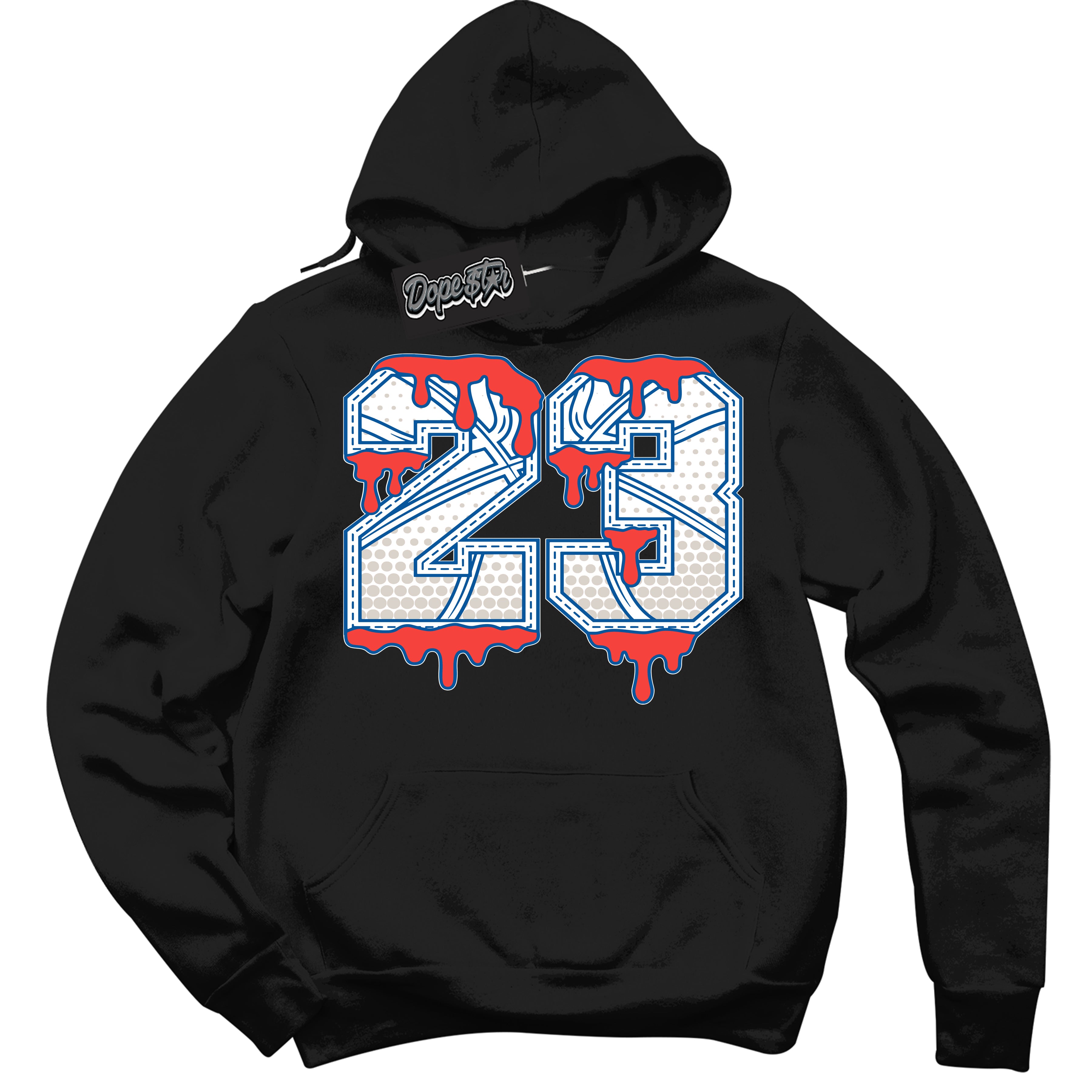 Cool Black Hoodie with “ 23 Ball '' design that Perfectly Matches  Ultramarine 180s Sneakers.