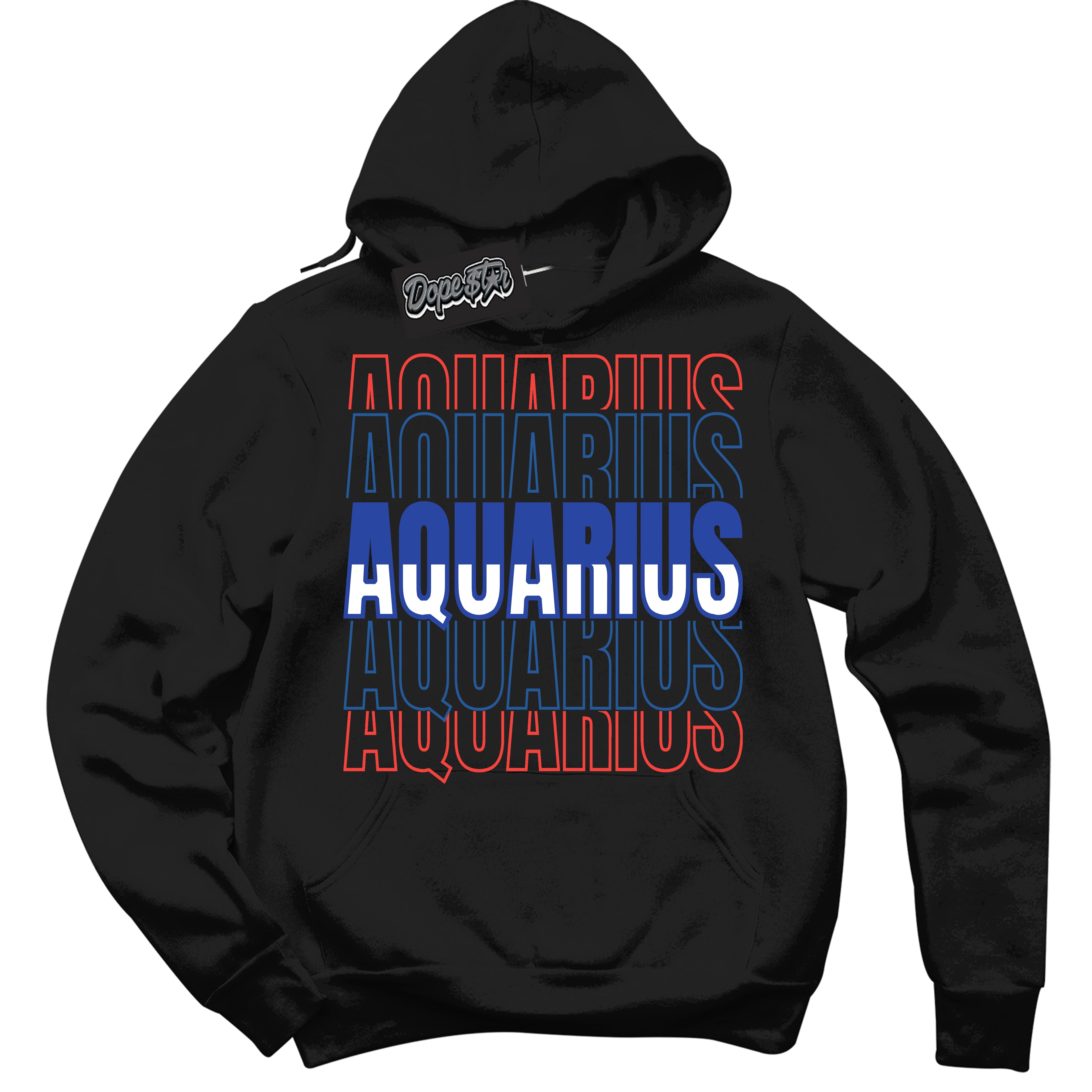 Cool Black Hoodie with “ Aquarius '' design that Perfectly Matches  Ultramarine 180s Sneakers.