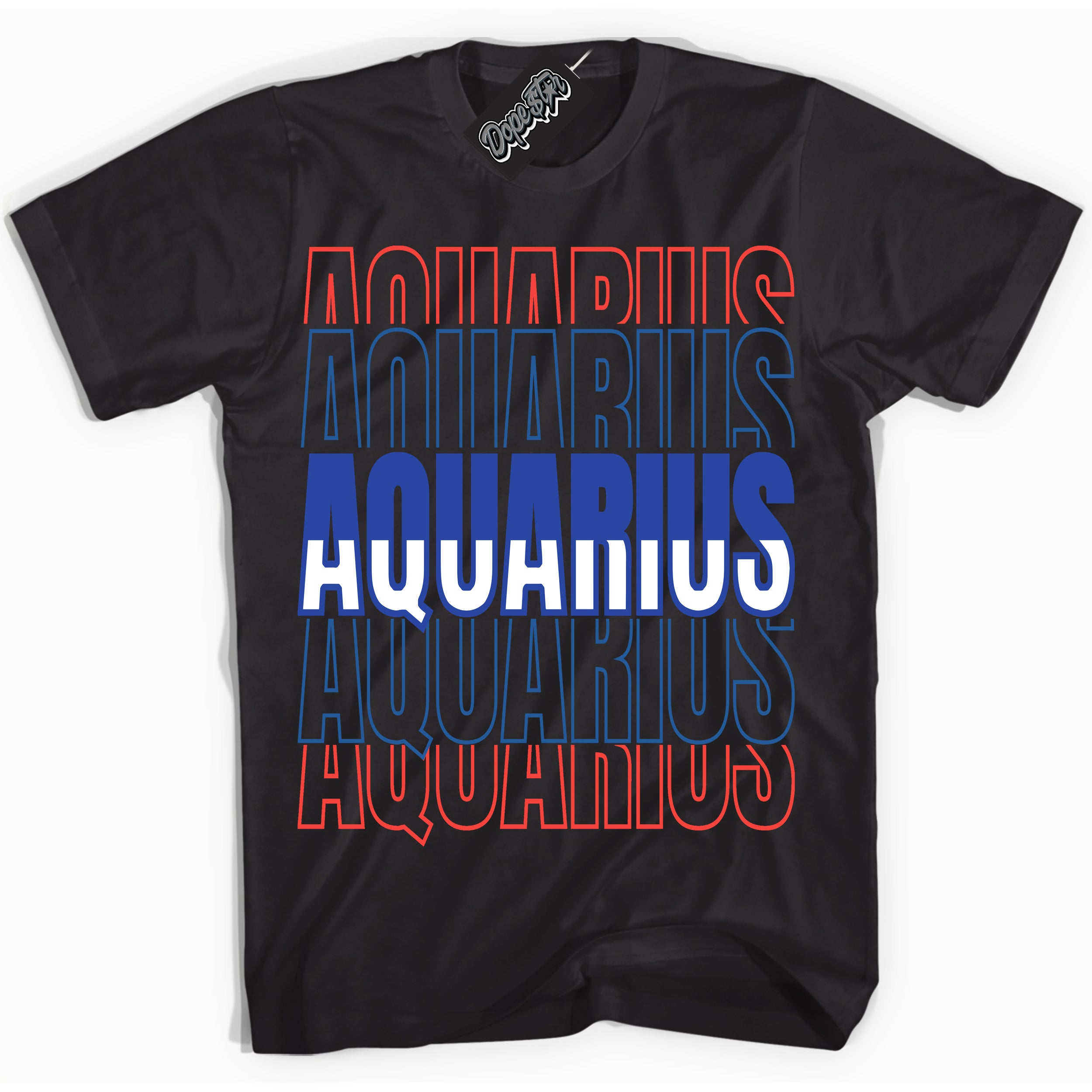 Cool Black Shirt with “ Aquarius ” design that perfectly matches Ultramarine 180s Sneakers.