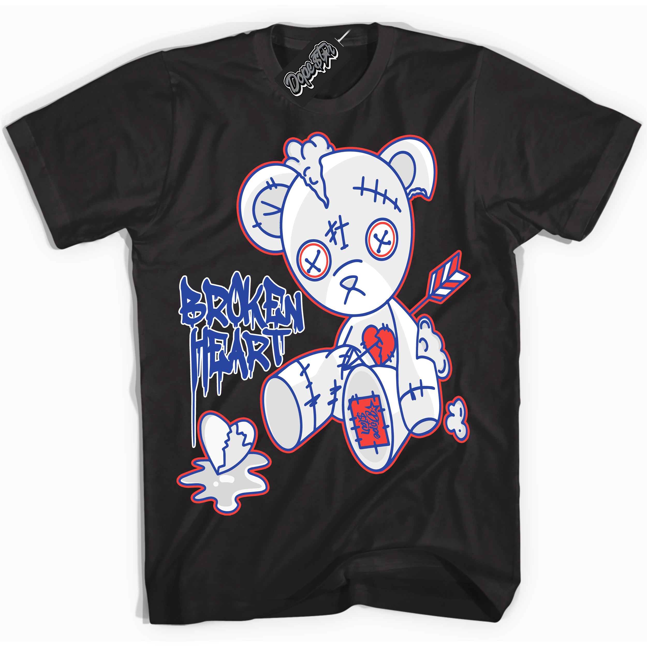 Cool Black Shirt with “ Broken Heart Bear ” design that perfectly matches Ultramarine 180s Sneakers.