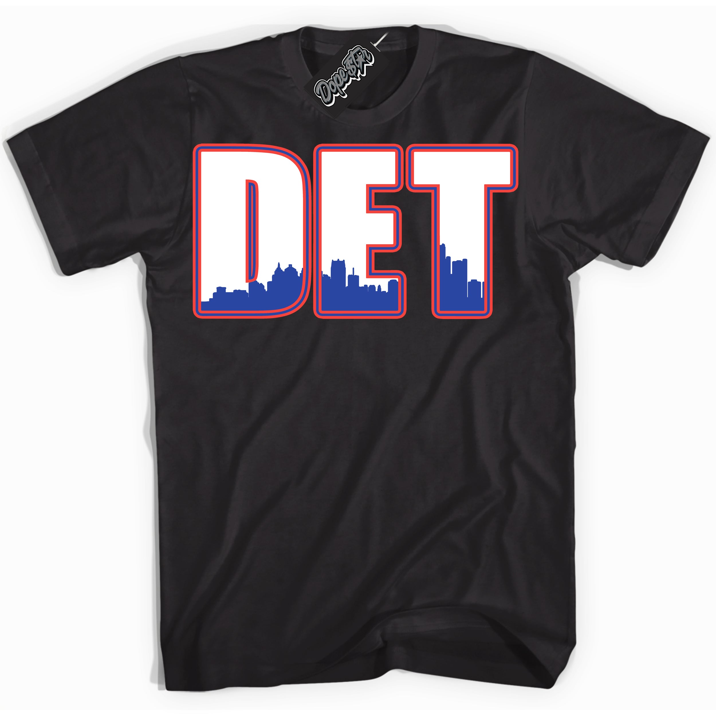 Cool Black Shirt with “ Detroit ” design that perfectly matches Ultramarine 180s Sneakers.