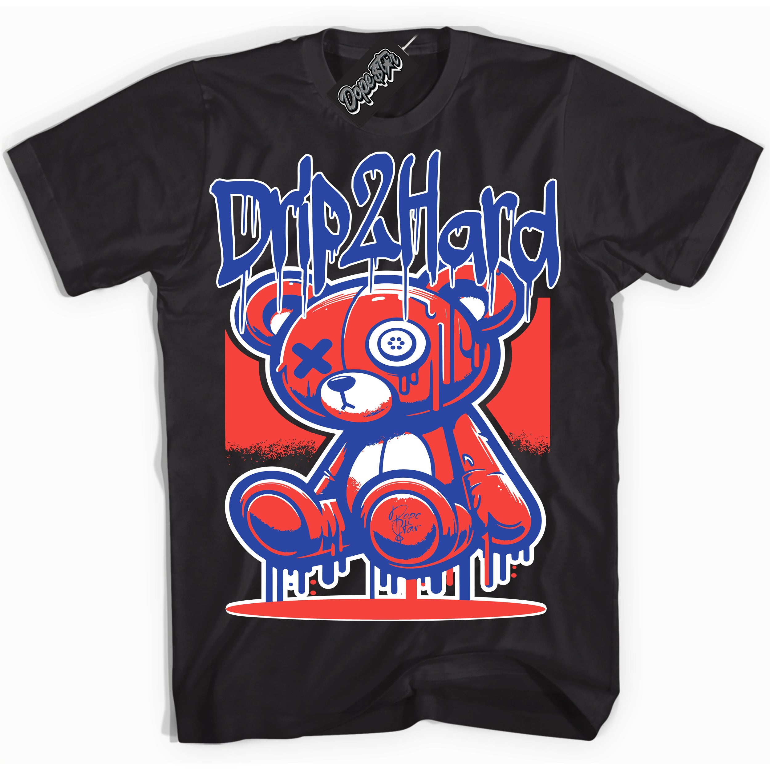 Cool Black Shirt with “ Drip 2 Hard ” design that perfectly matches Ultramarine 180s Sneakers.