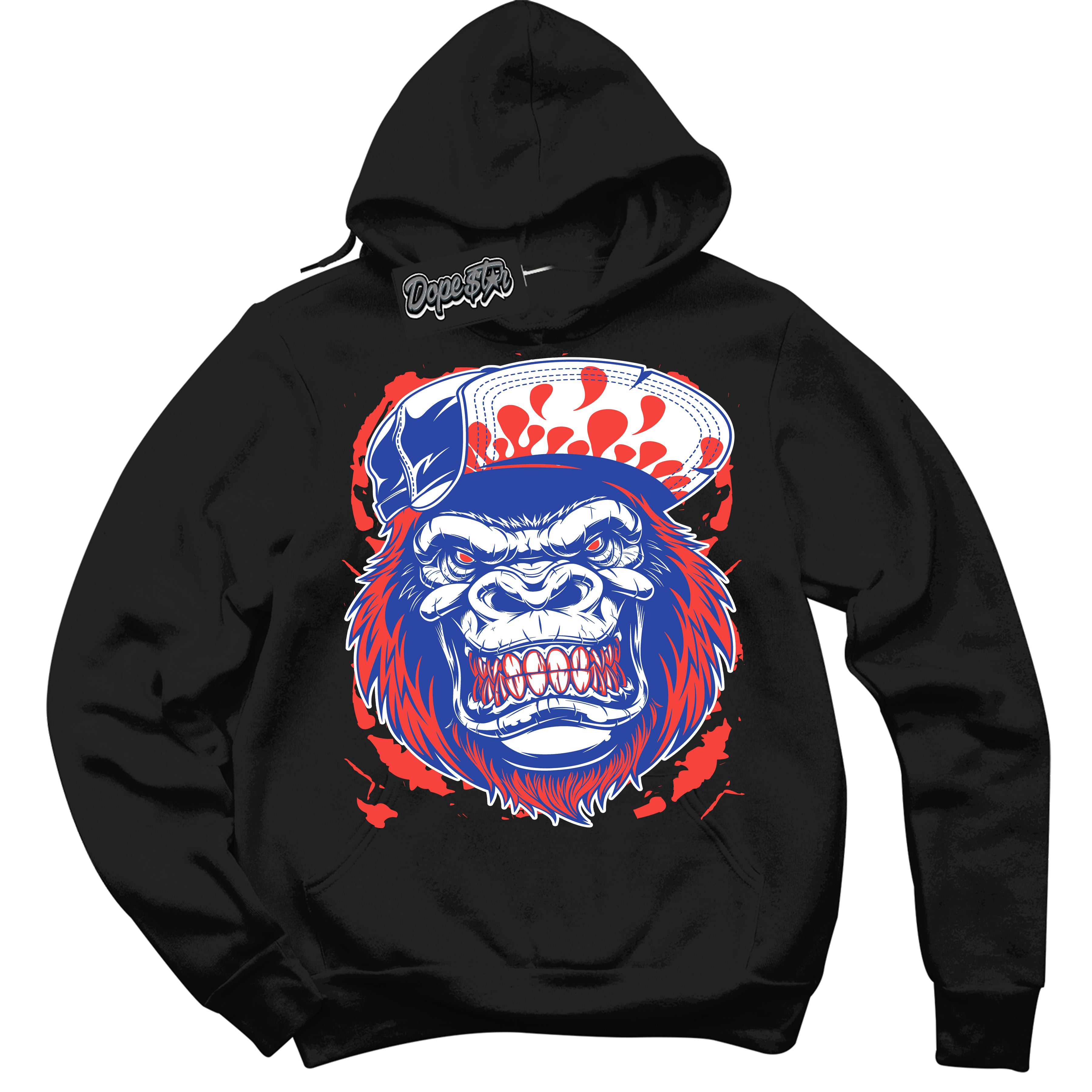 Cool Black Hoodie with “ Gorilla Beast '' design that Perfectly Matches  Ultramarine 180s Sneakers.