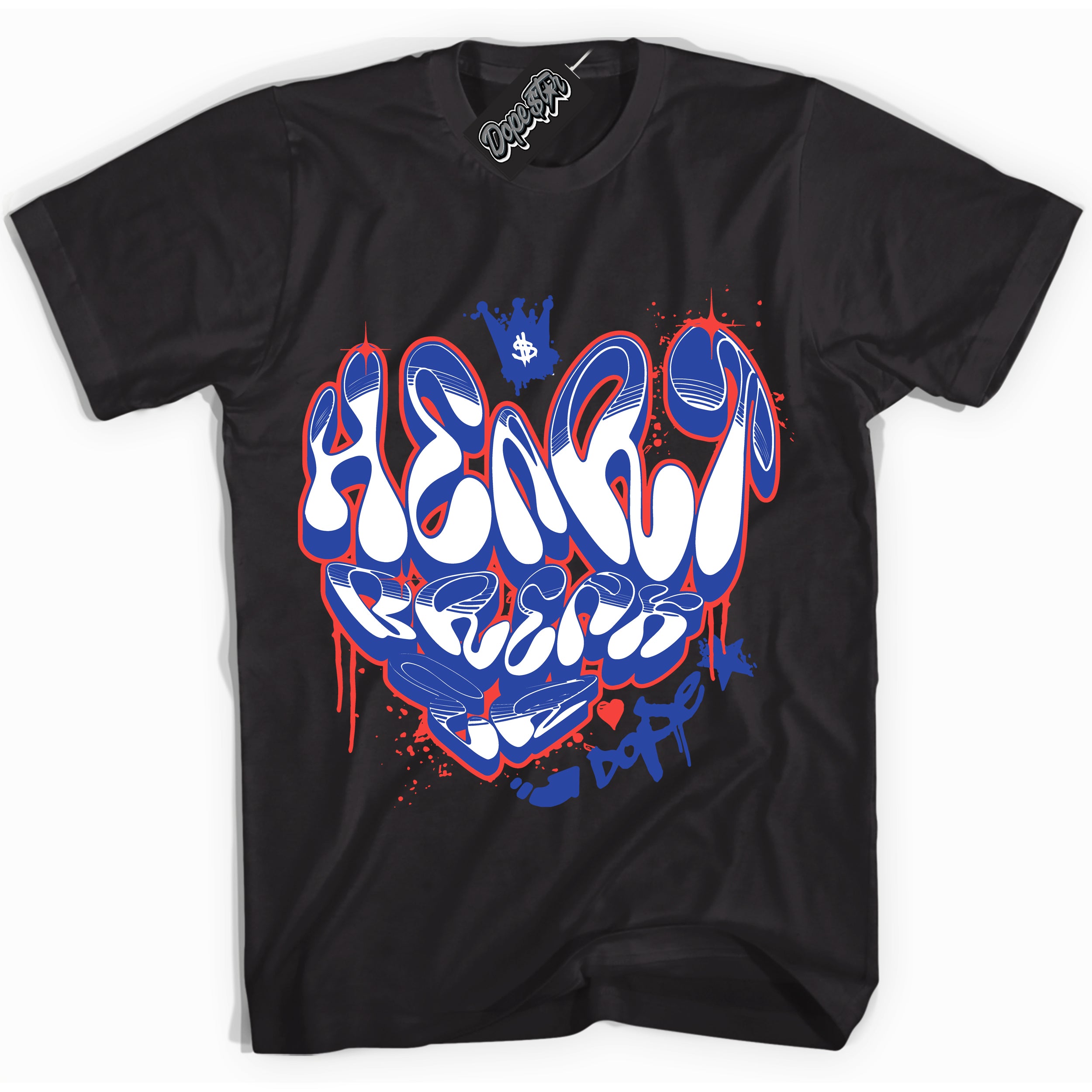 Cool Black Shirt with “ Heartbreaker Graffiti ” design that perfectly matches Ultramarine 180s Sneakers.