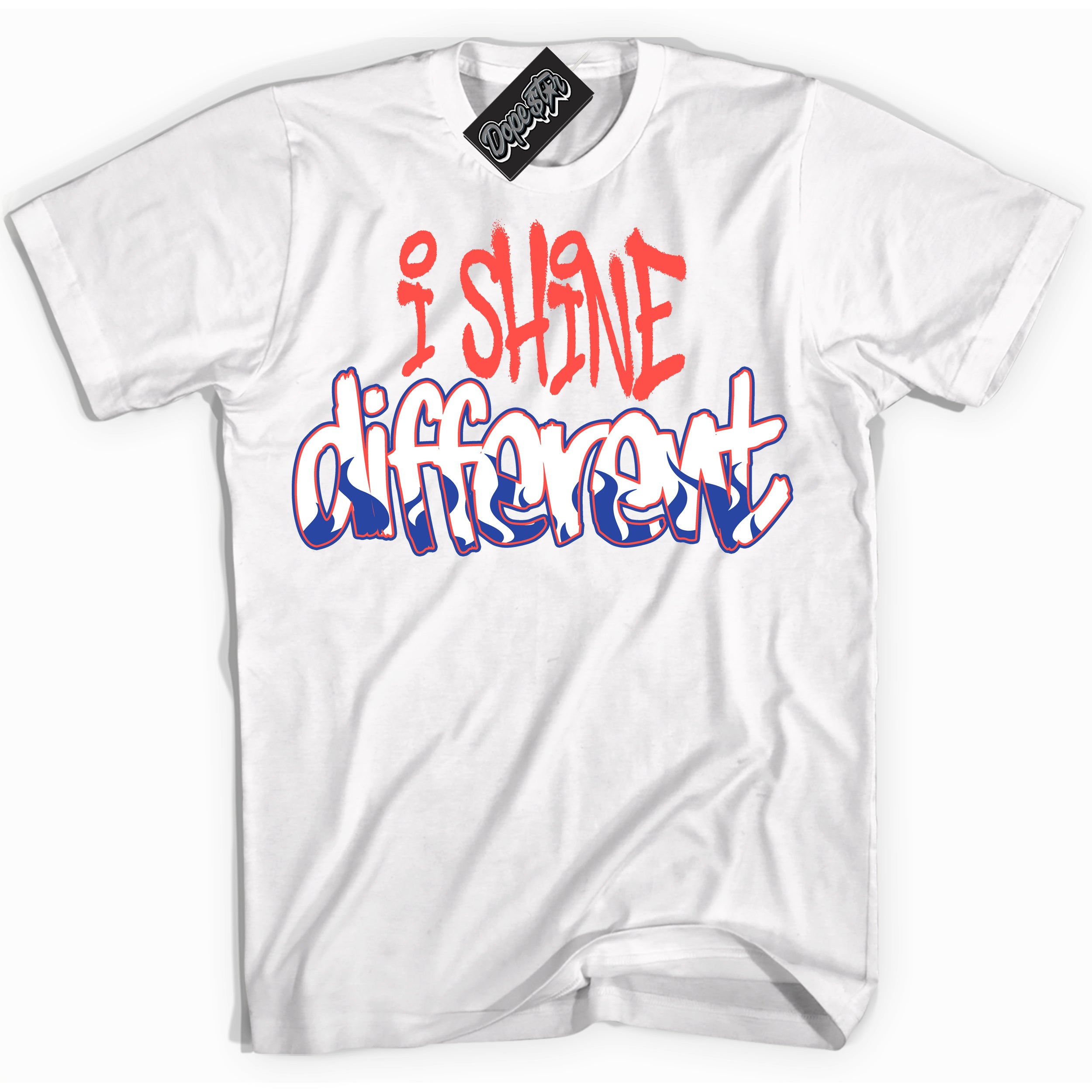 Cool White Shirt with “ I Shine Different ” design that perfectly matches Ultramarine 180s Sneakers.