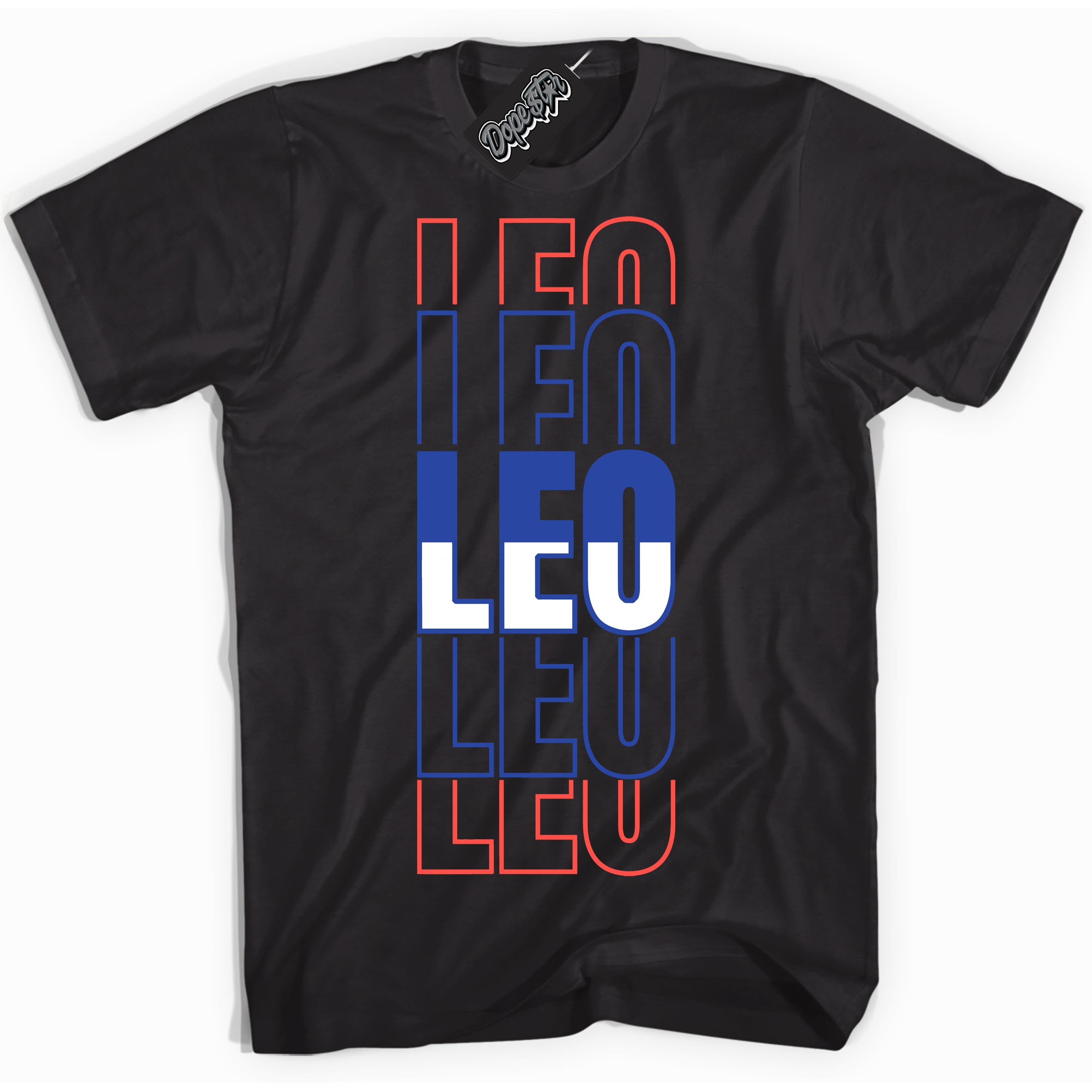 Cool Black Shirt with “ Leo ” design that perfectly matches Ultramarine 180s Sneakers.