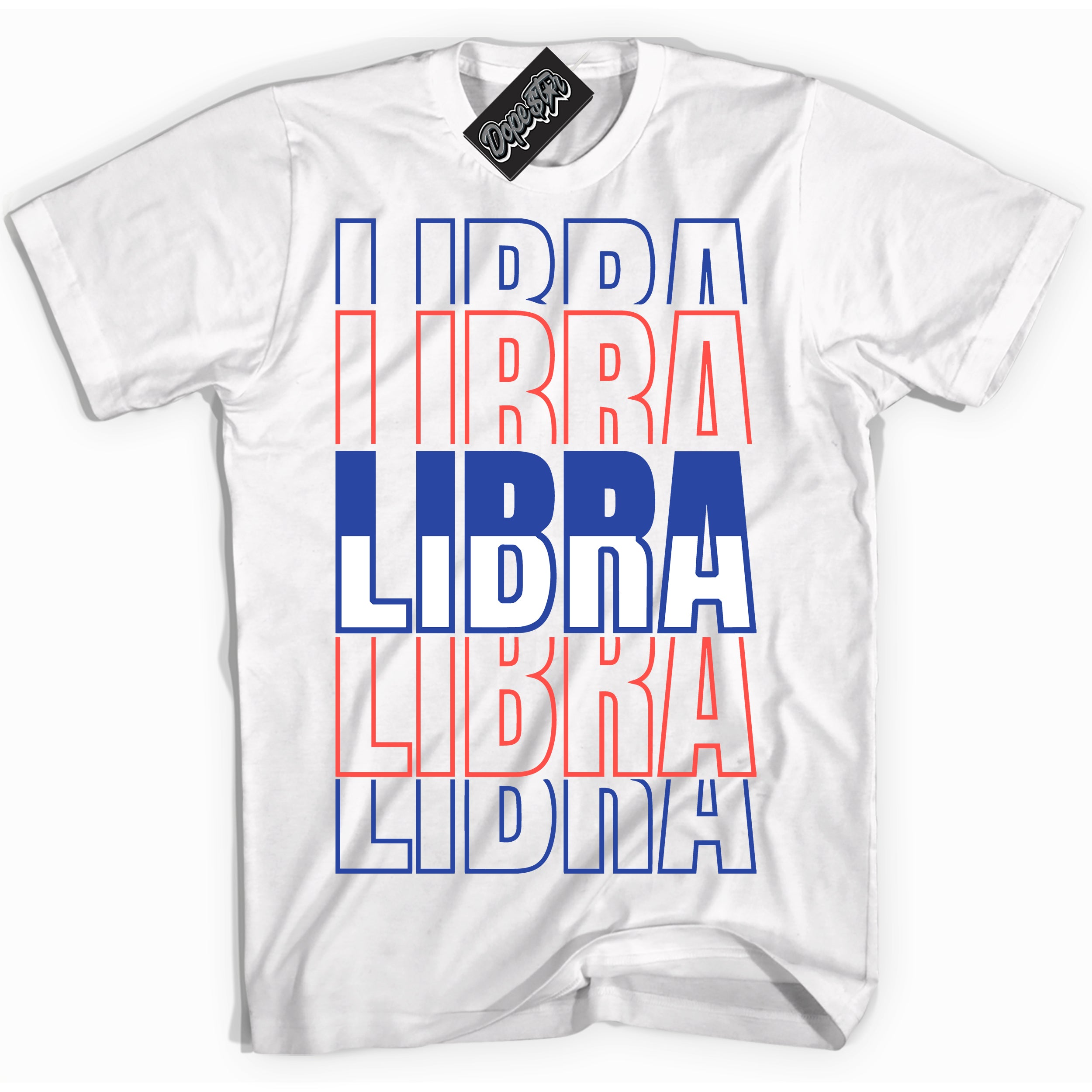 Cool White Shirt with “ Libra ” design that perfectly matches Ultramarine 180s Sneakers.