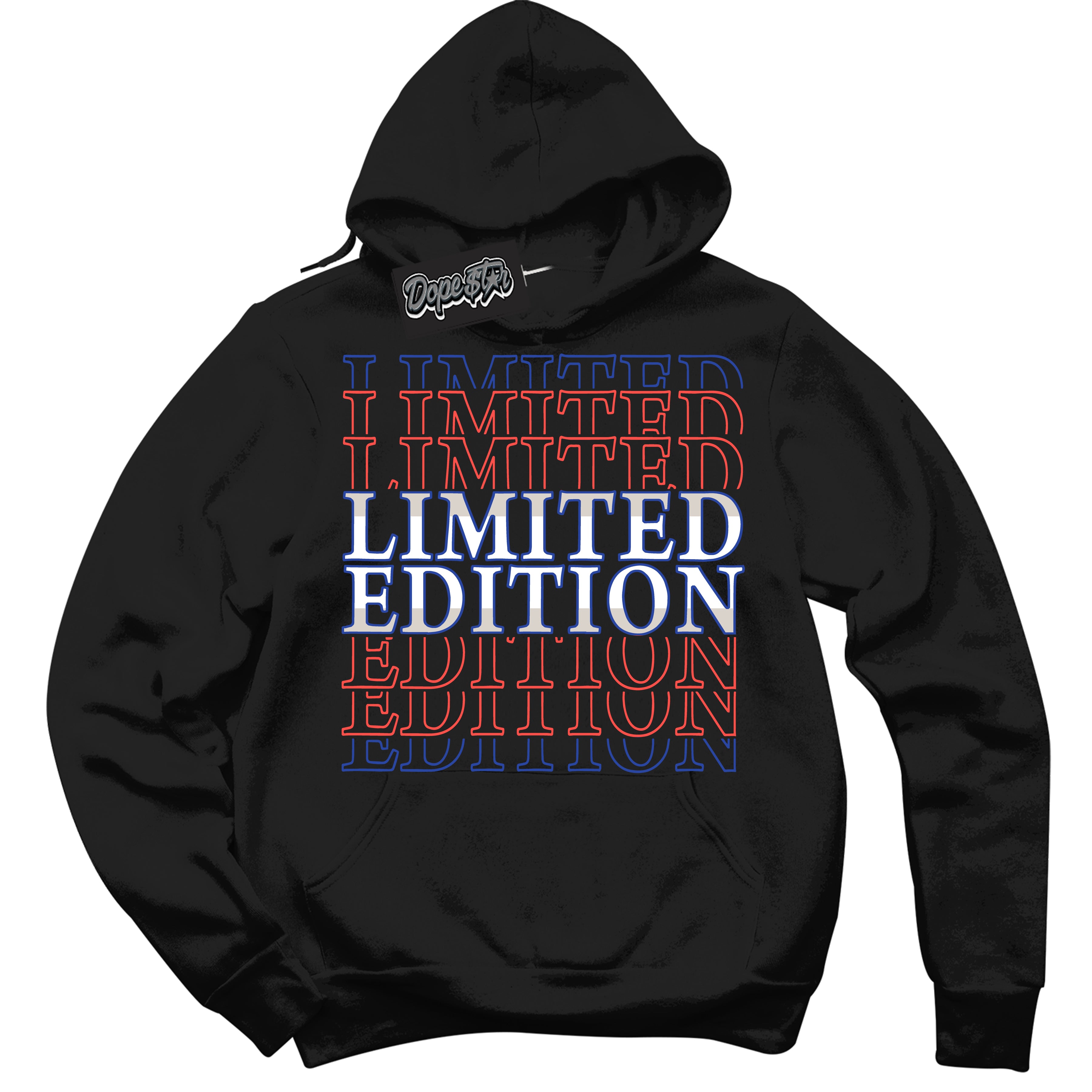 Cool Black Hoodie with “ Limited Edition '' design that Perfectly Matches  Ultramarine 180s Sneakers.