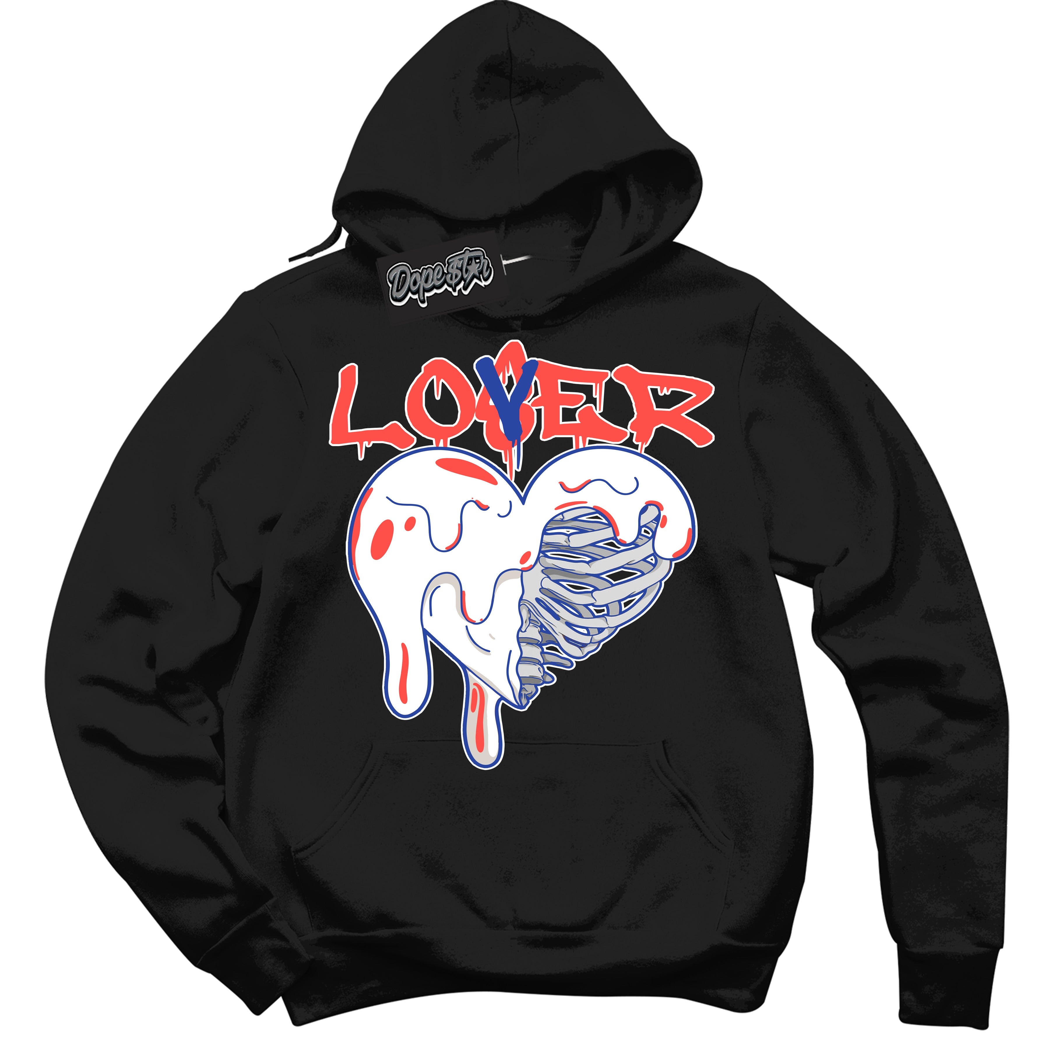 Cool Black Hoodie with “ Lover Loser '' design that Perfectly Matches  Ultramarine 180s Sneakers.