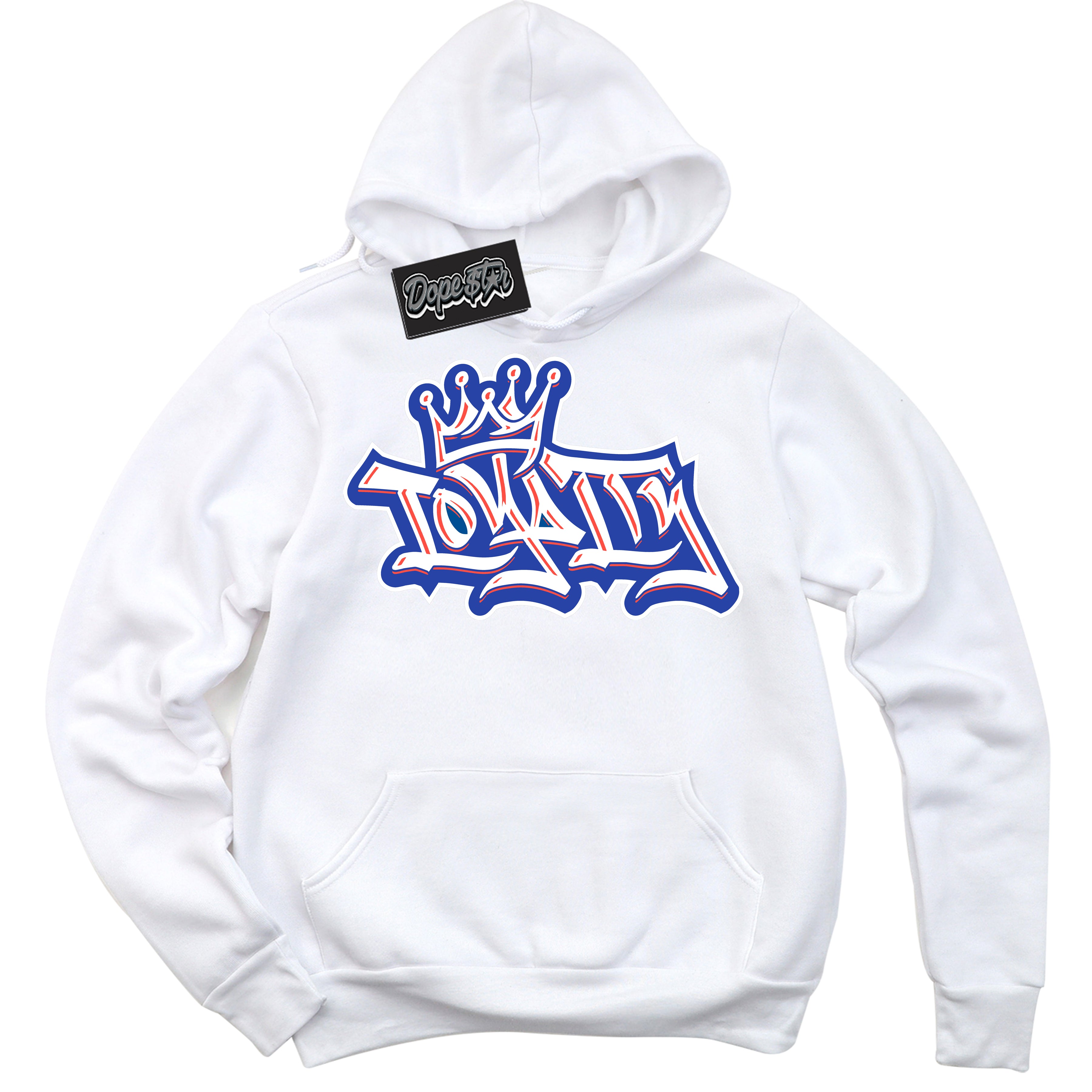 Cool White Hoodie with “ Loyalty Crown '' design that Perfectly Matches  Ultramarine 180s Sneakers.