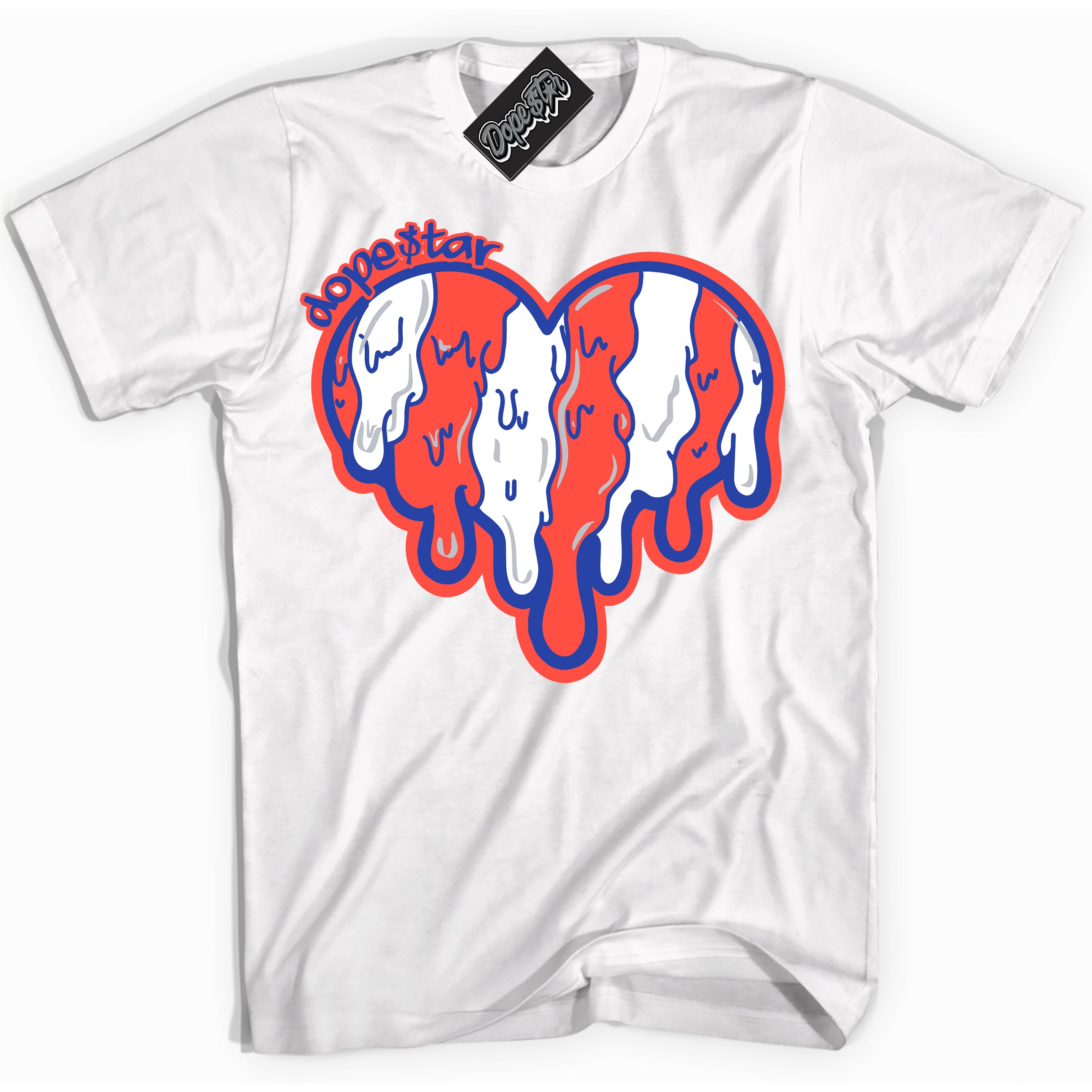 Cool White Shirt with “ Melting Heart ” design that perfectly matches Ultramarine 180s Sneakers.