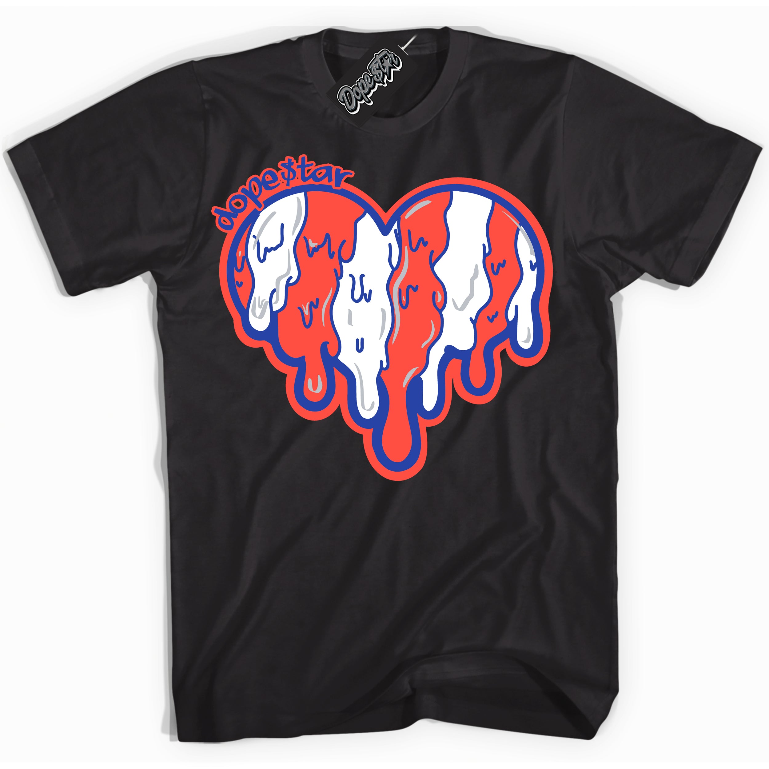 Cool Black Shirt with “ Melting Heart ” design that perfectly matches Ultramarine 180s Sneakers.