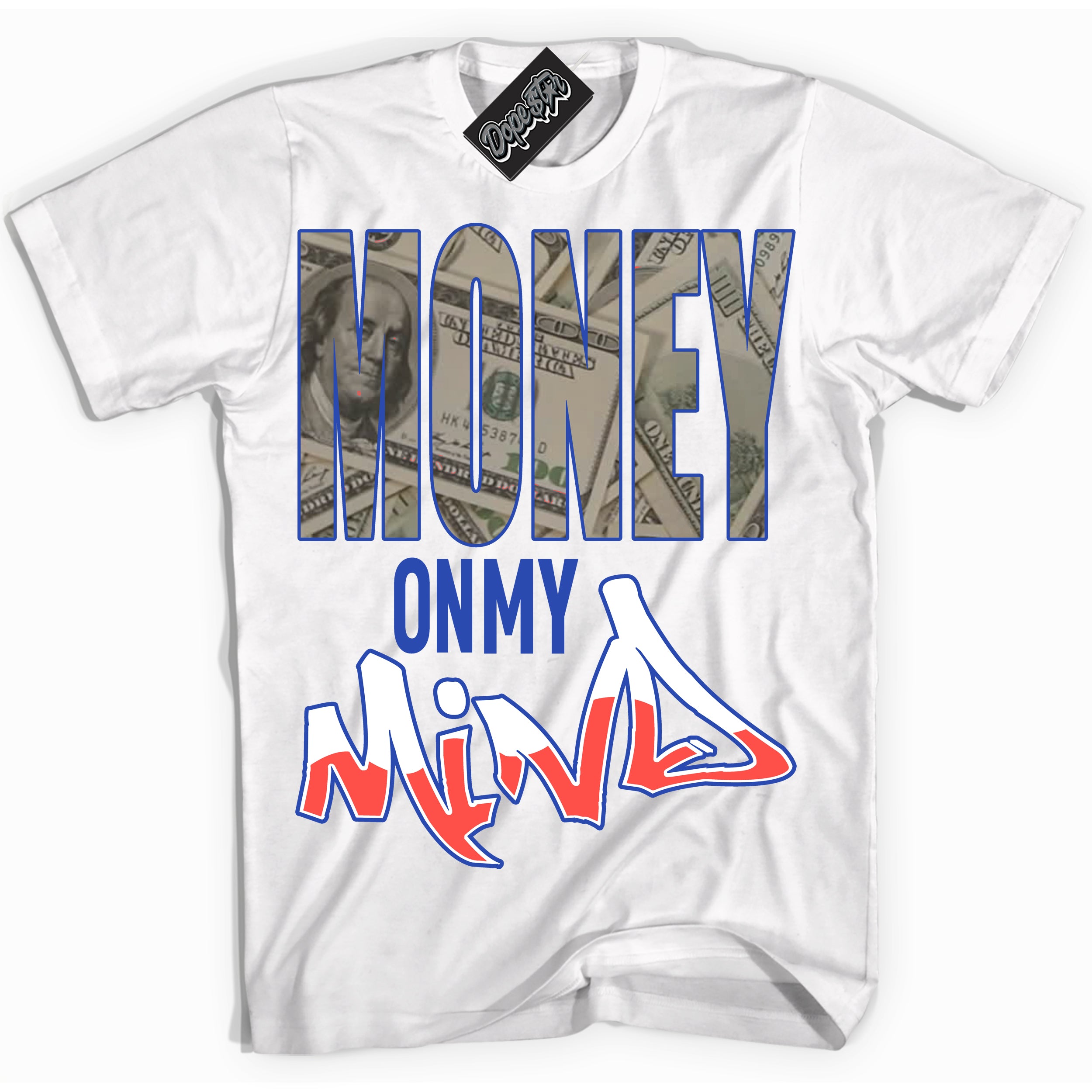 Cool White Shirt with “ Money On My Mind ” design that perfectly matches Ultramarine 180s Sneakers.