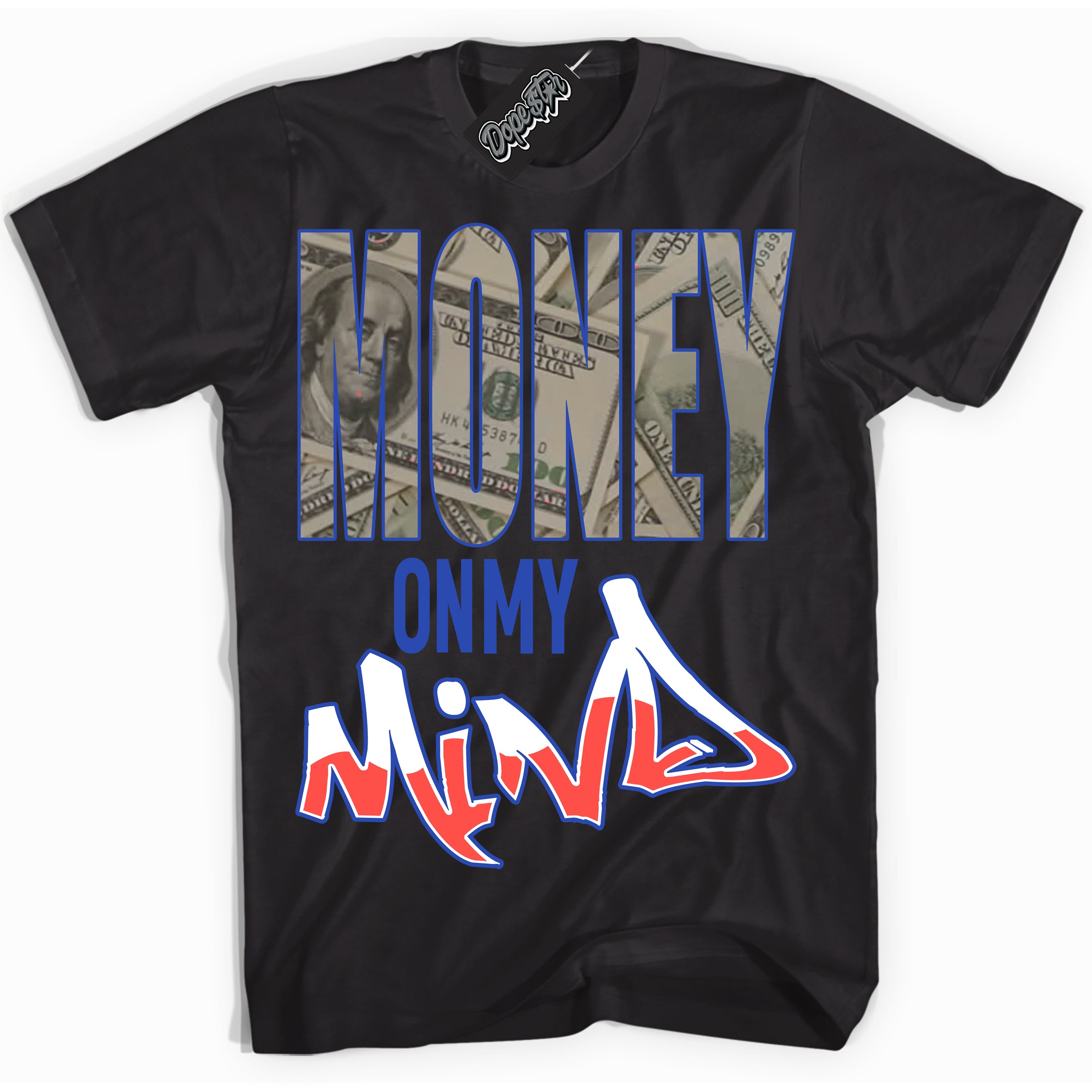 Cool Black Shirt with “ Money On My Mind ” design that perfectly matches Ultramarine 180s Sneakers.