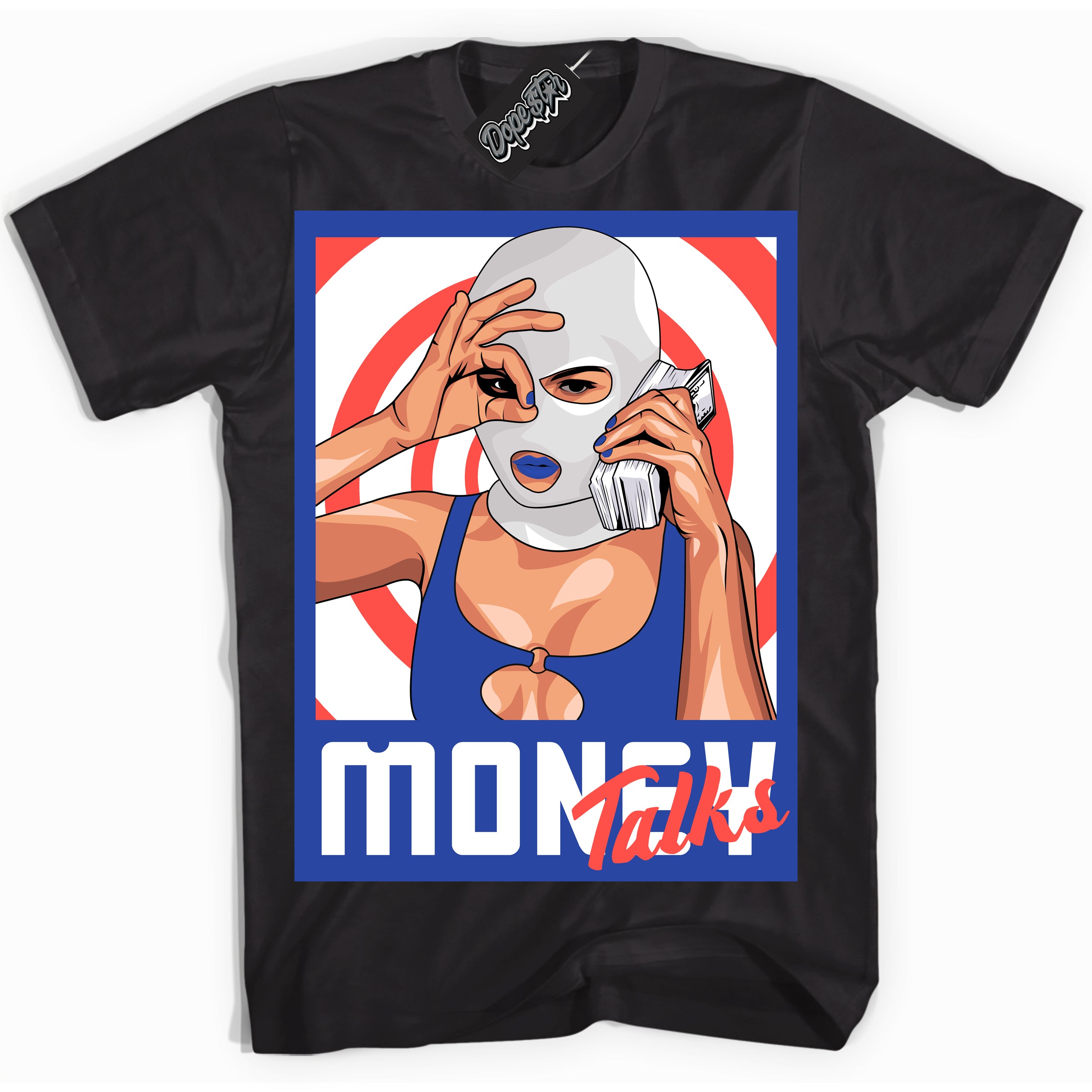 Cool Black Shirt with “ Money Talks ” design that perfectly matches Ultramarine 180s Sneakers.