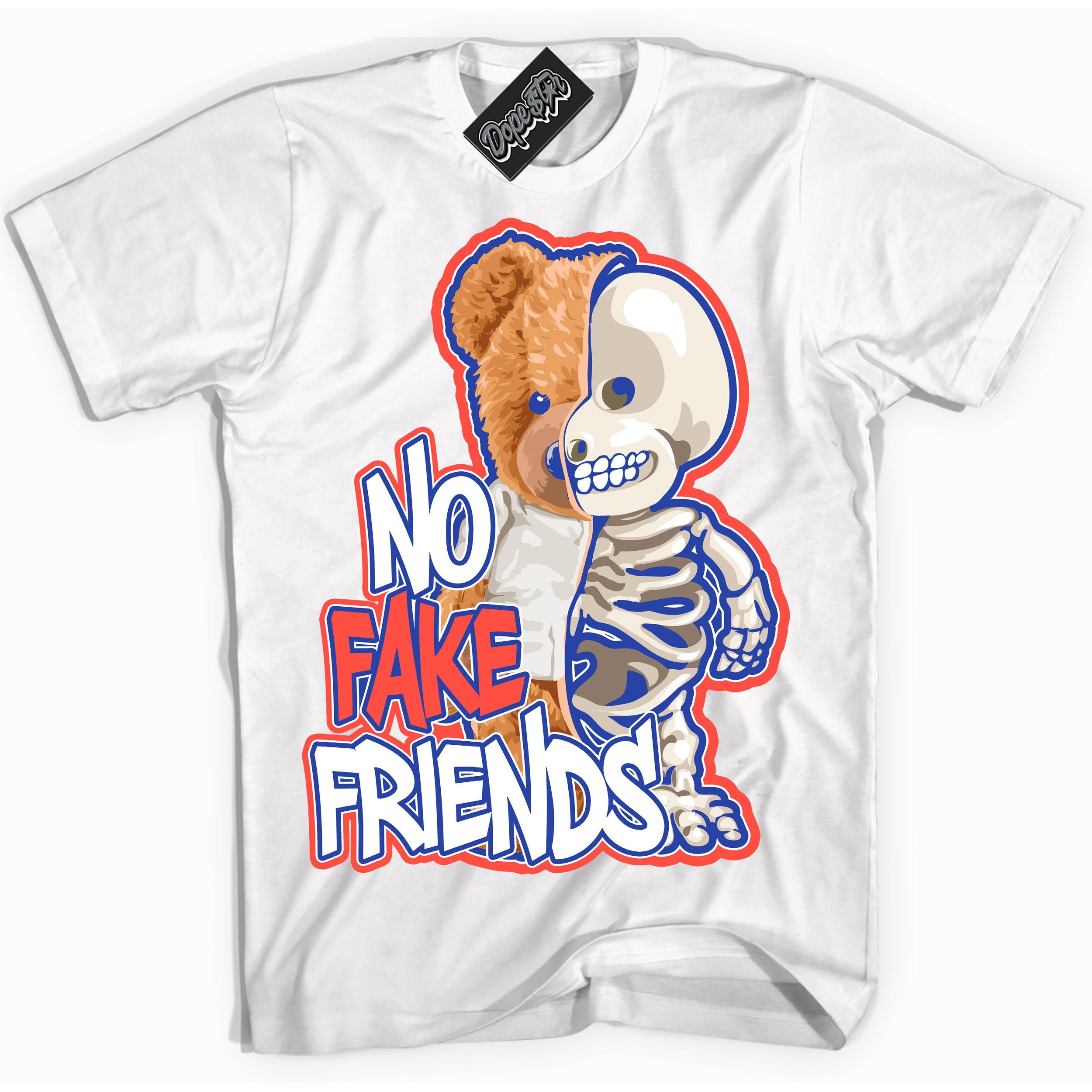 Cool White Shirt with “ No Fake Friends ” design that perfectly matches Ultramarine 180s Sneakers.