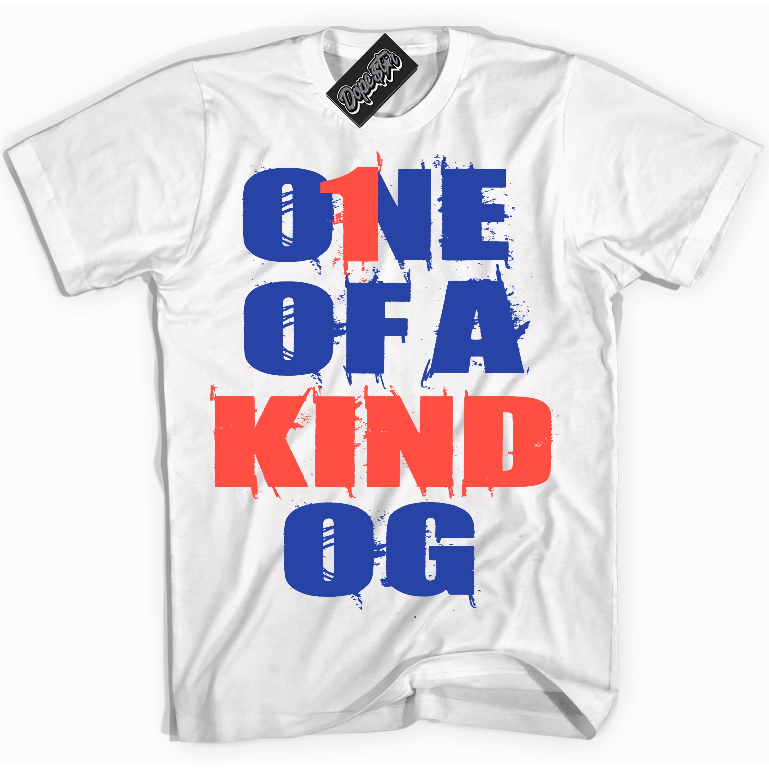 Cool White Shirt with “ One Of A Kind ” design that perfectly matches Ultramarine 180s Sneakers.