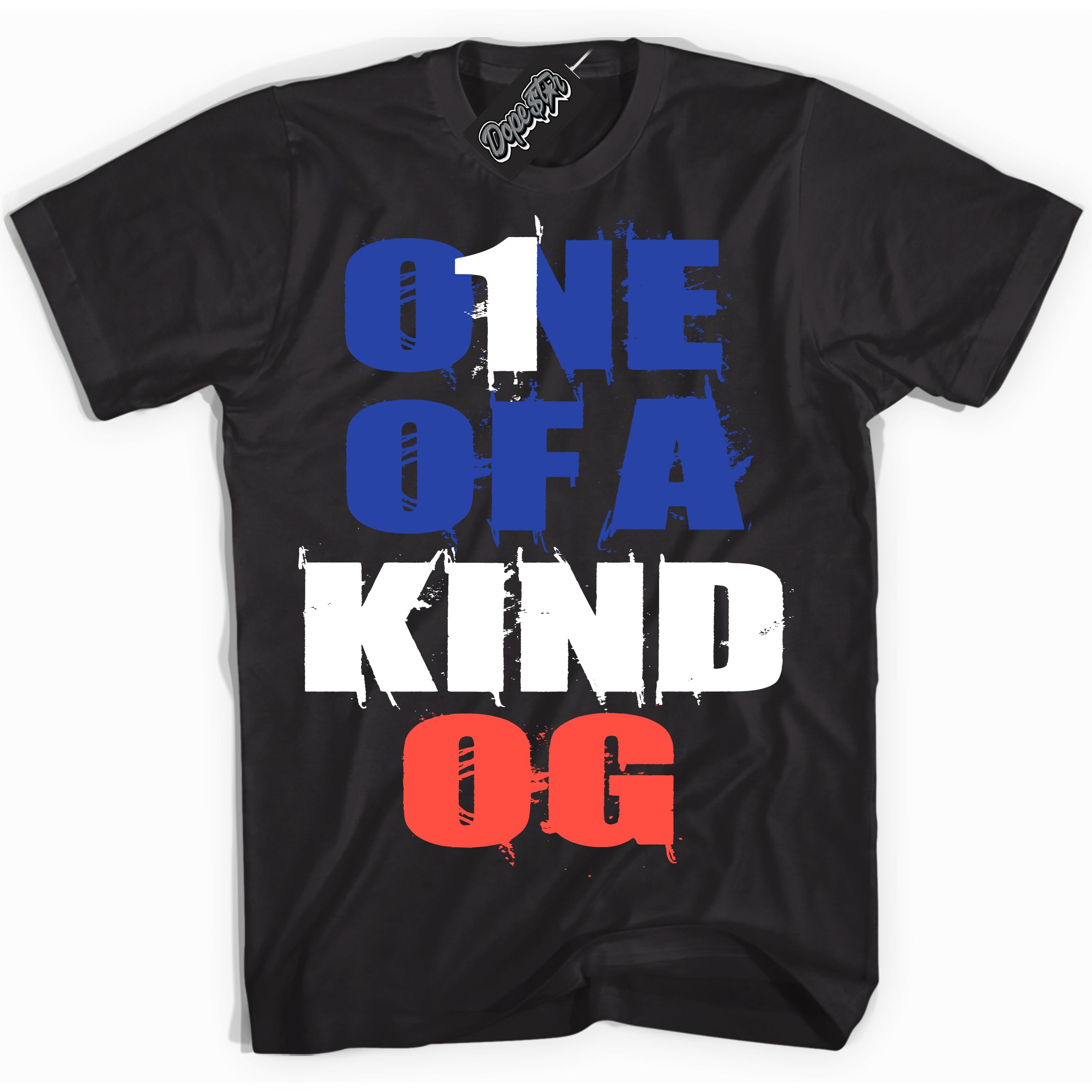 Cool Black Shirt with “ One Of A Kind ” design that perfectly matches Ultramarine 180s Sneakers.