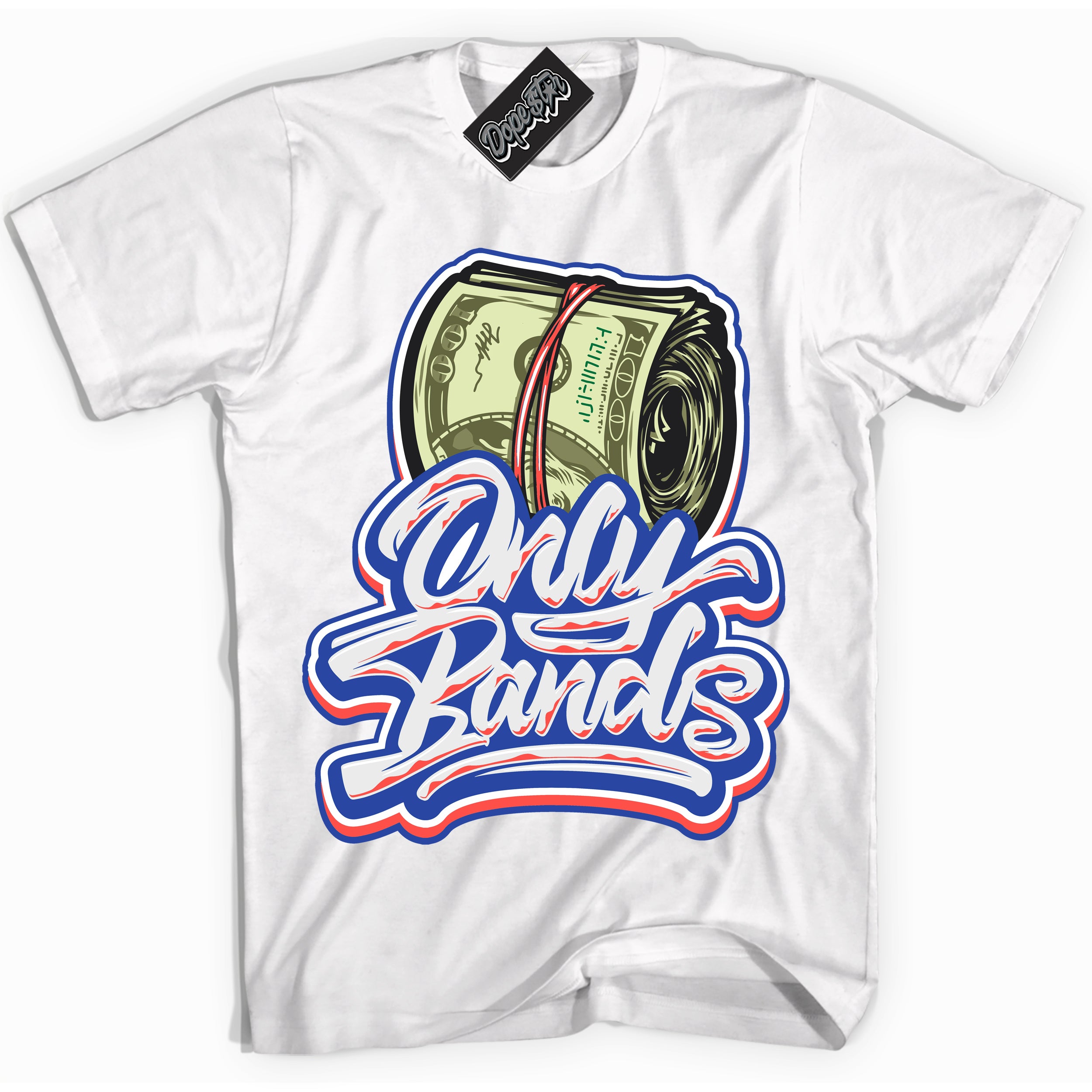 Cool White Shirt with “ Only Bands ” design that perfectly matches Ultramarine 180s Sneakers.