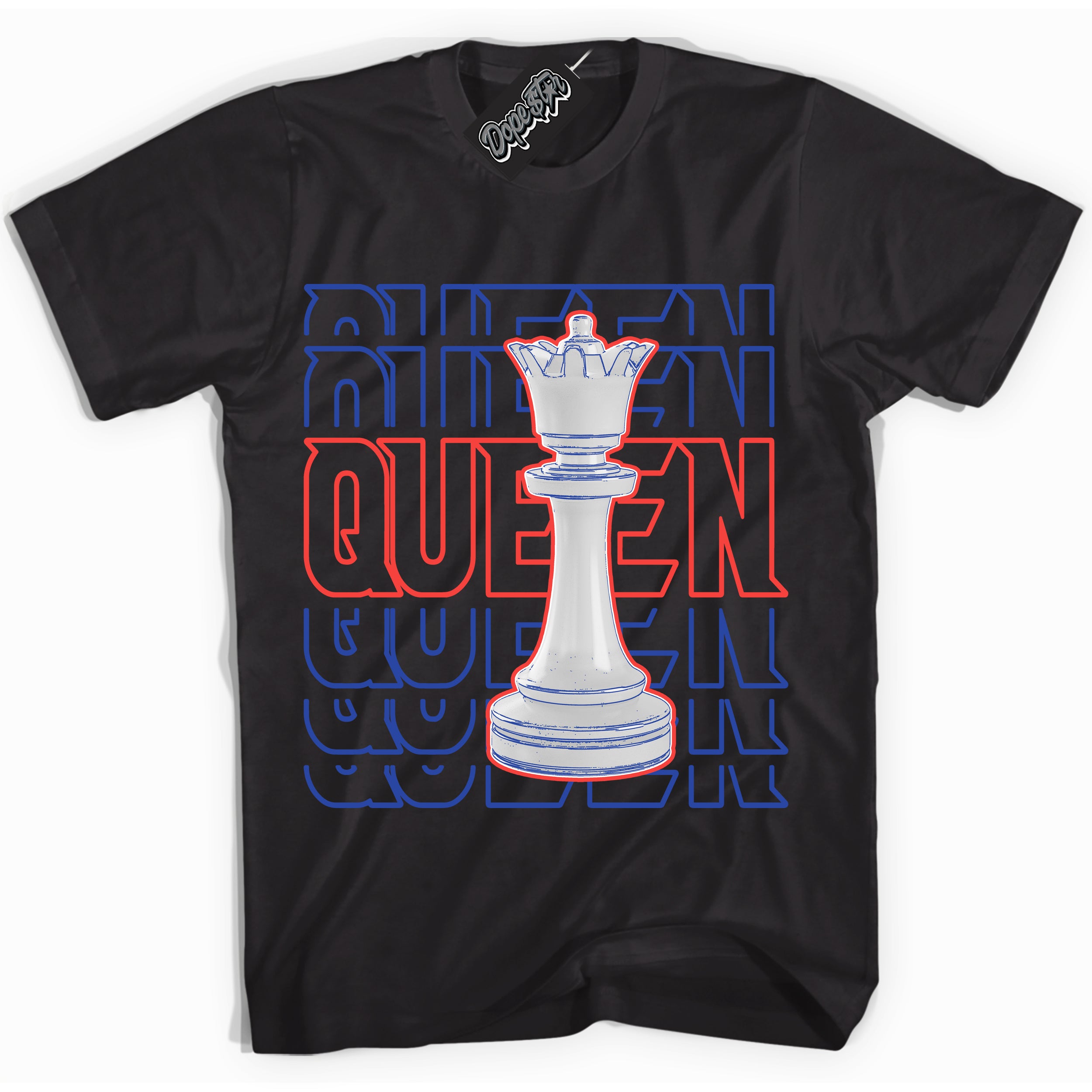 Cool Black Shirt with “ Queen Chess ” design that perfectly matches Ultramarine 180s Sneakers.