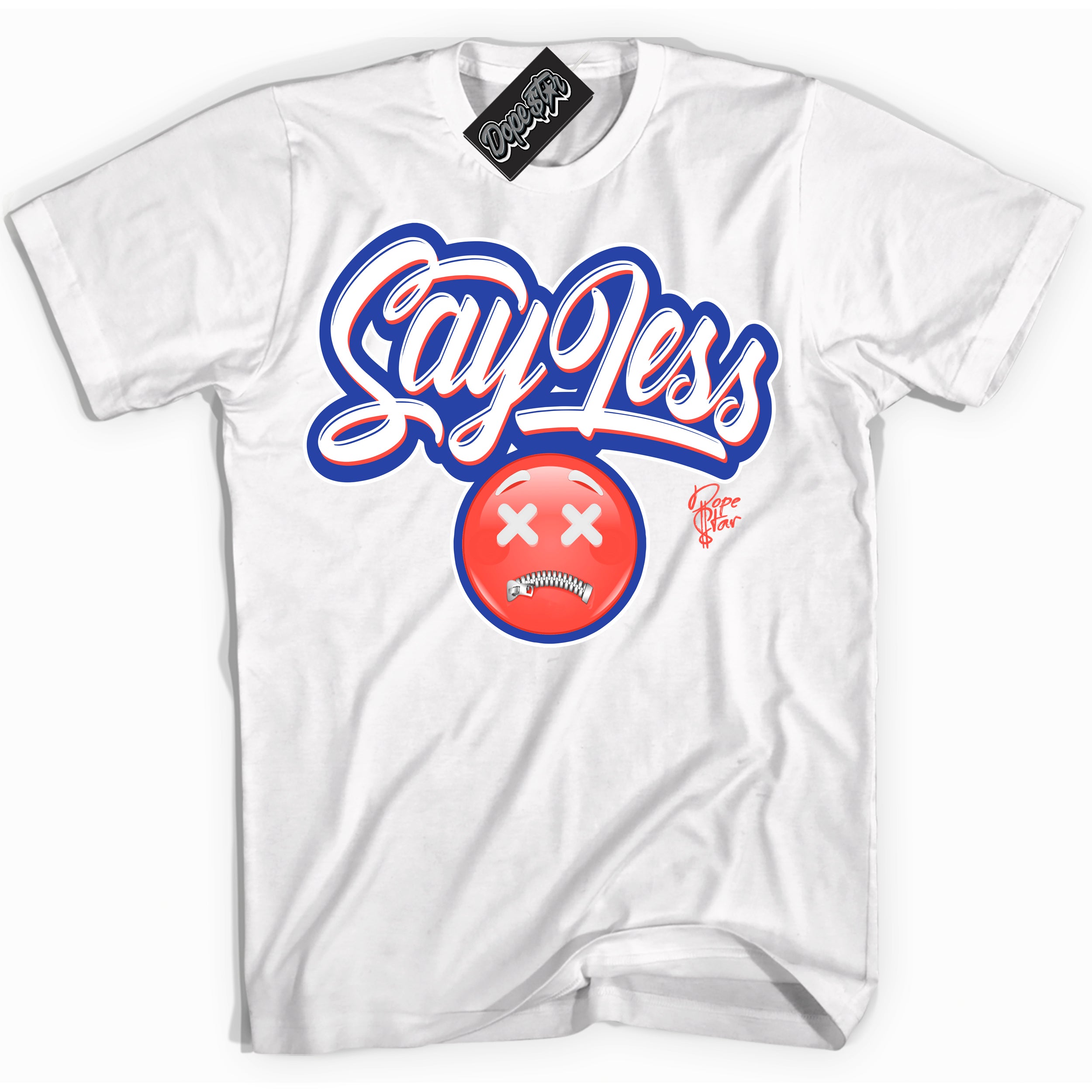 Cool White Shirt with “ Say Less ” design that perfectly matches Ultramarine 180s Sneakers.