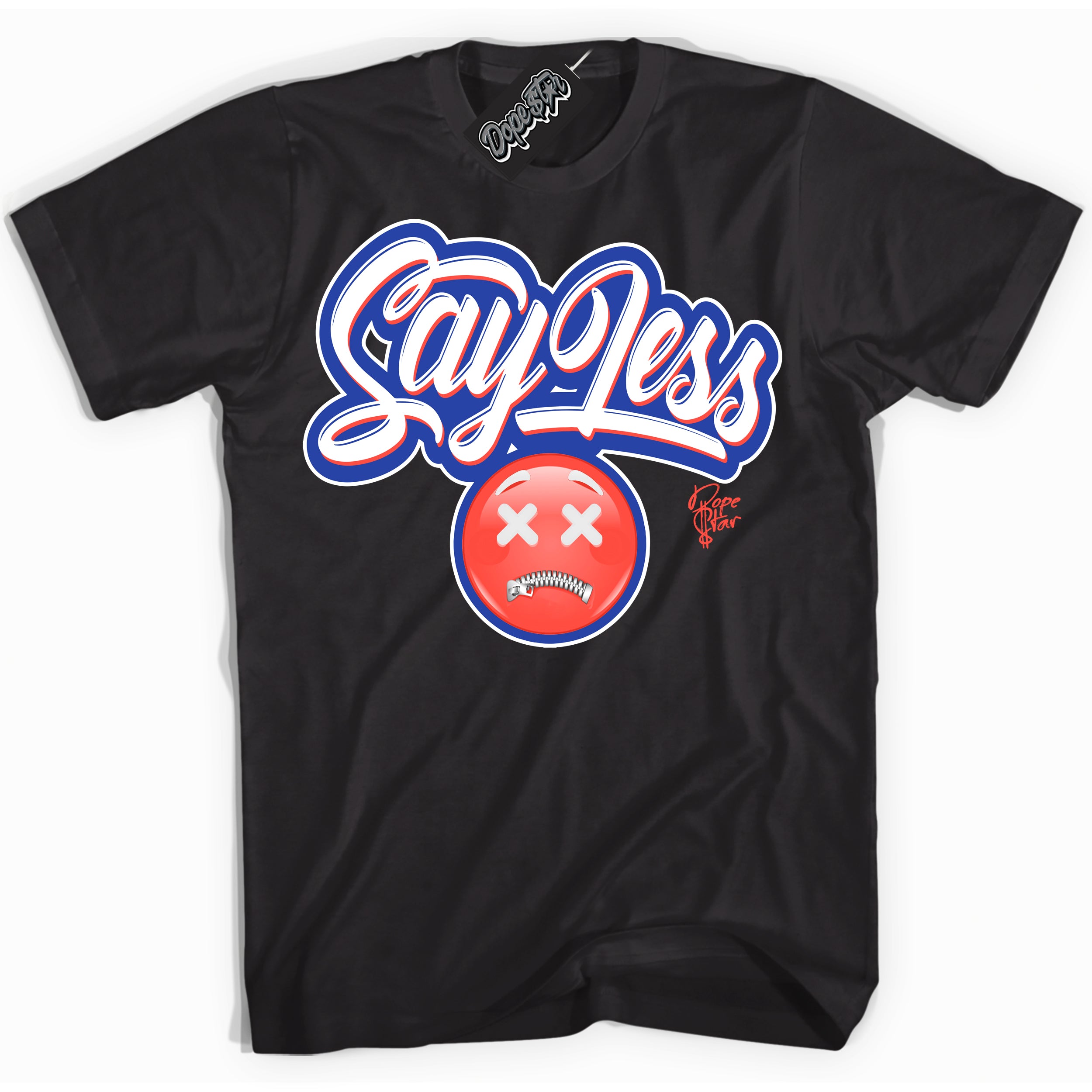 Cool Black Shirt with “ Say Less ” design that perfectly matches Ultramarine 180s Sneakers.