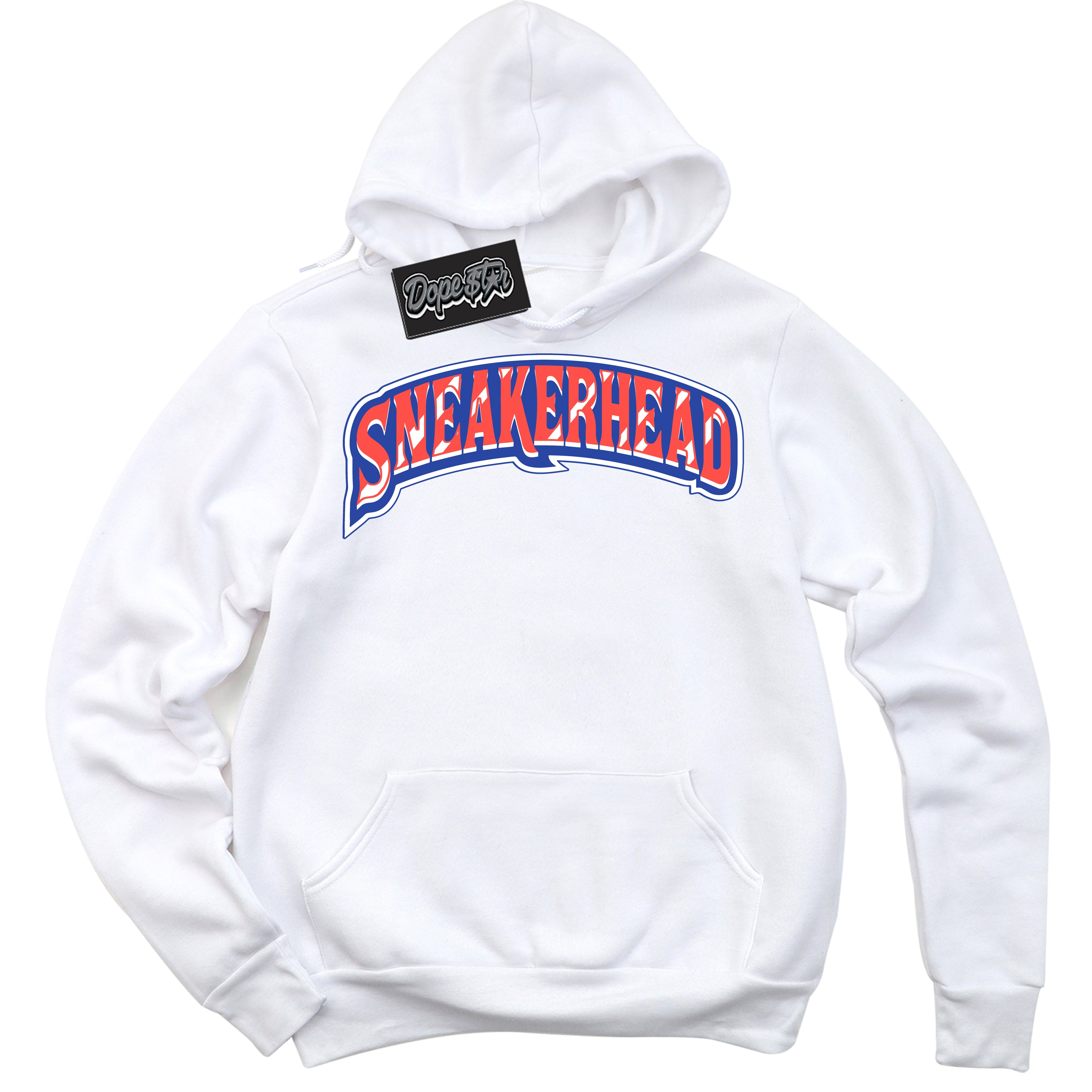 Cool White Hoodie with “ Sneakerhead '' design that Perfectly Matches  Ultramarine 180s Sneakers.