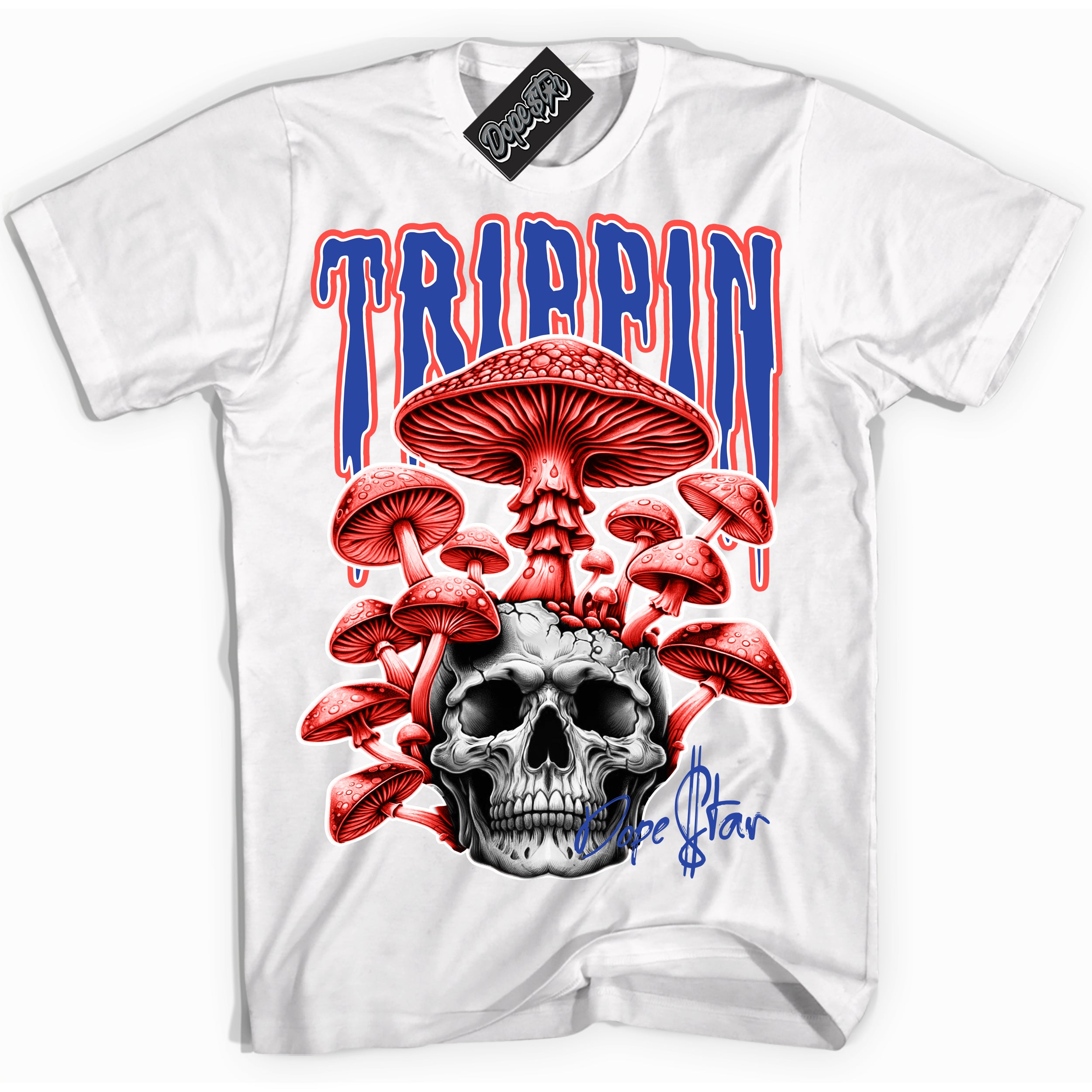 Cool White Shirt with “Trippin” design that perfectly matches the Ultramarine 180s Sneakers.