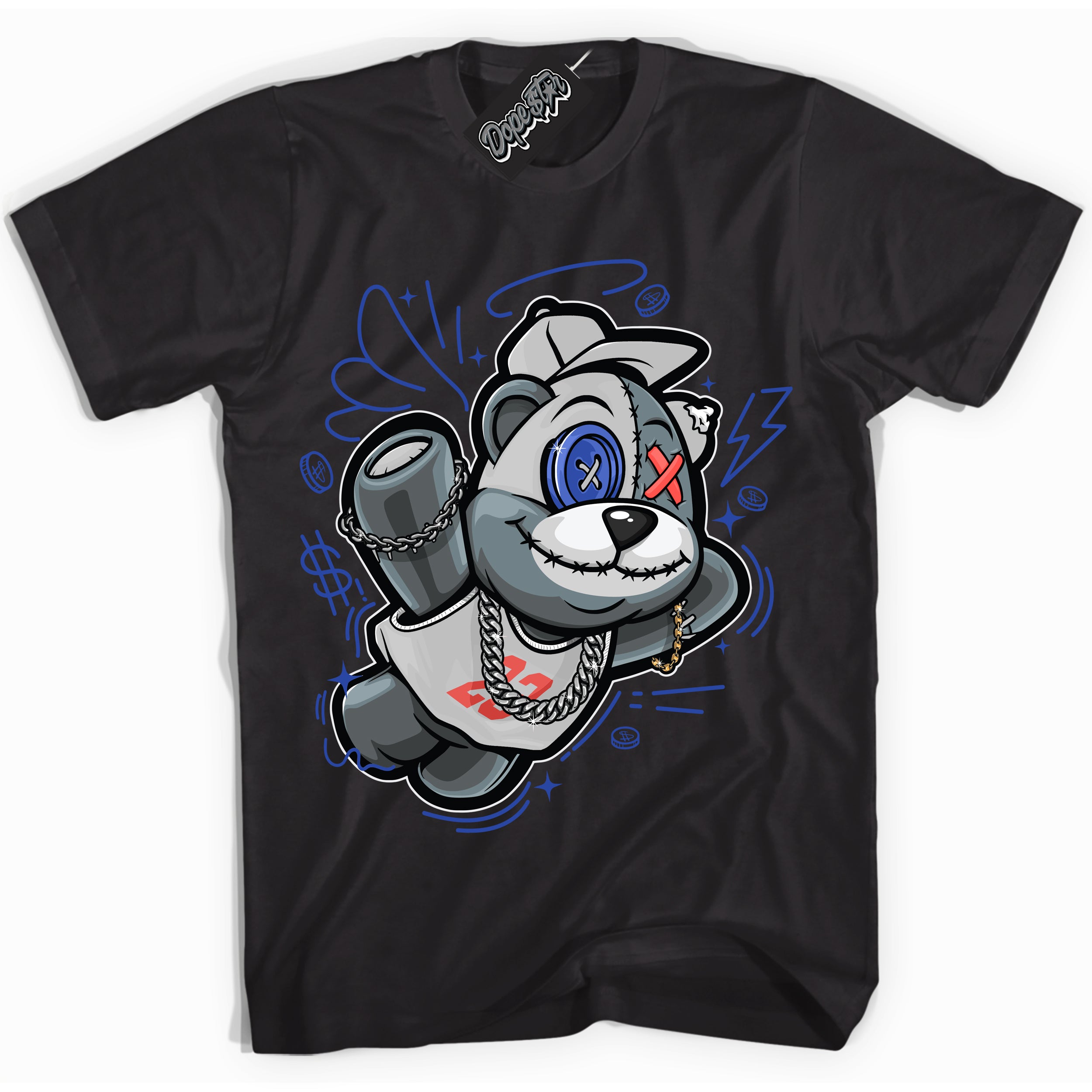 Cool Black Shirt with “ Slam Dunk Bear ” design that perfectly matches Ultramarine 180s Sneakers.