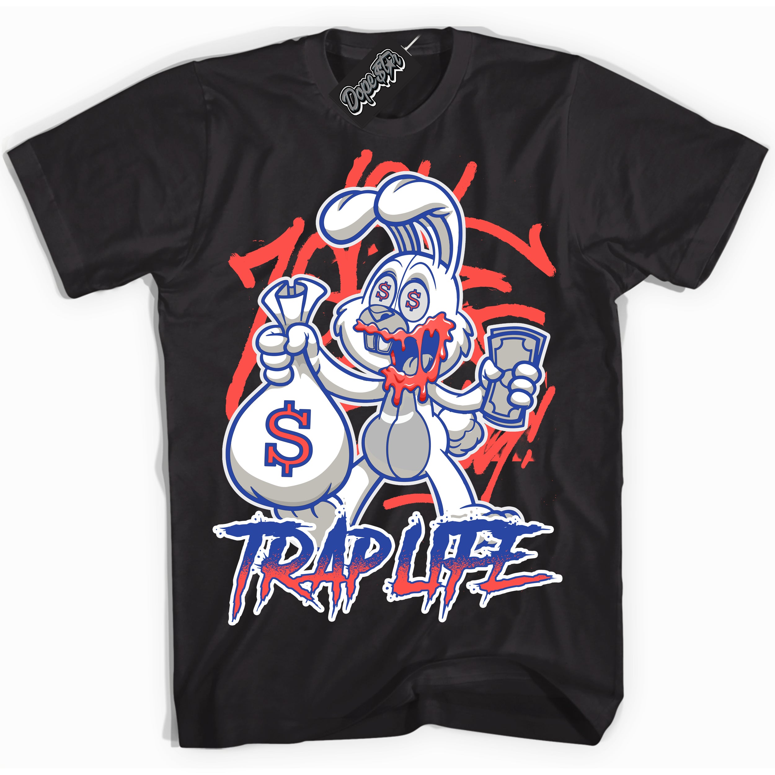 Cool Black Shirt with “ Trap Rabbit ” design that perfectly matches Ultramarine 180s Sneakers.