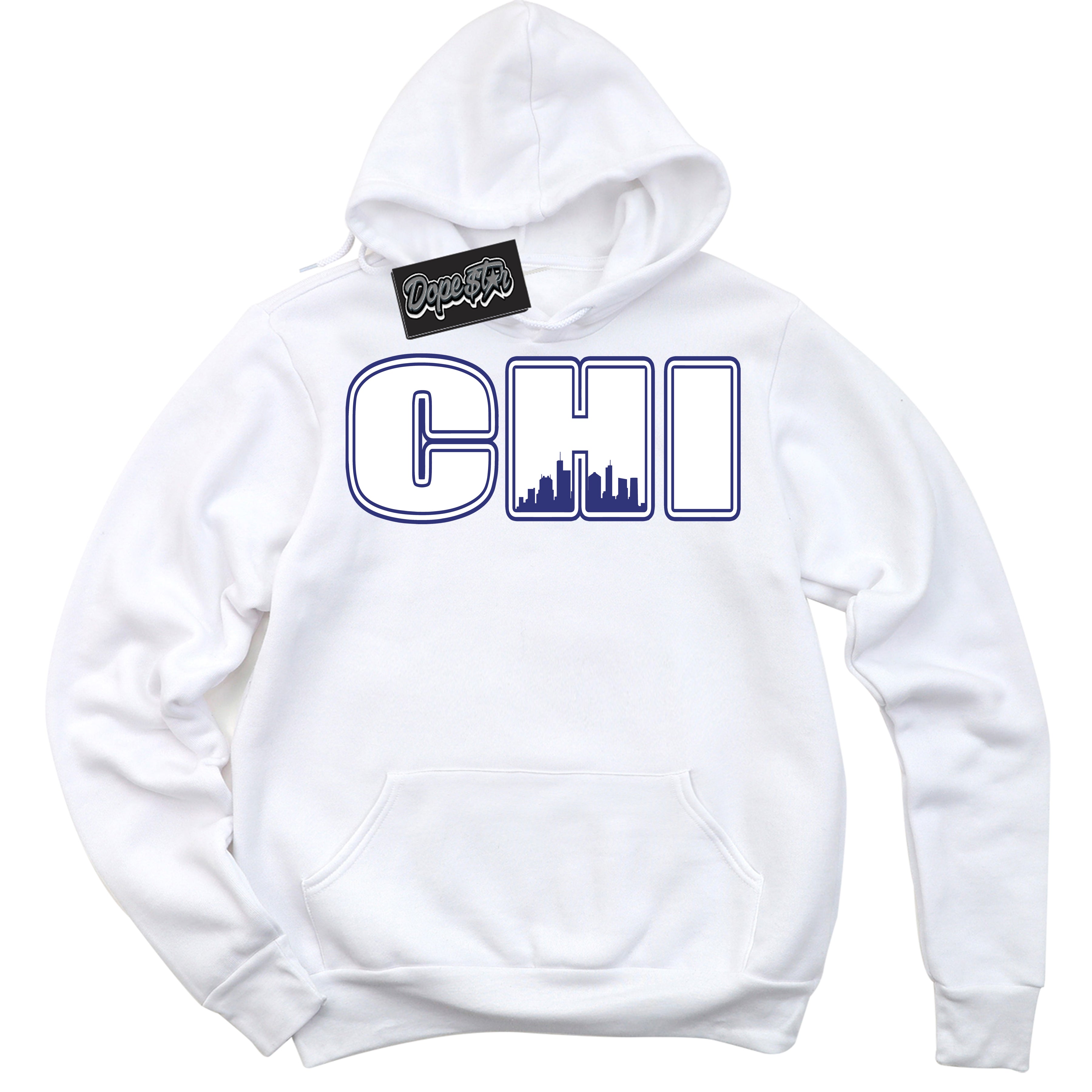 Cool White Hoodie with “ Chicago ”  design that Perfectly Matches Concord Dunk.
