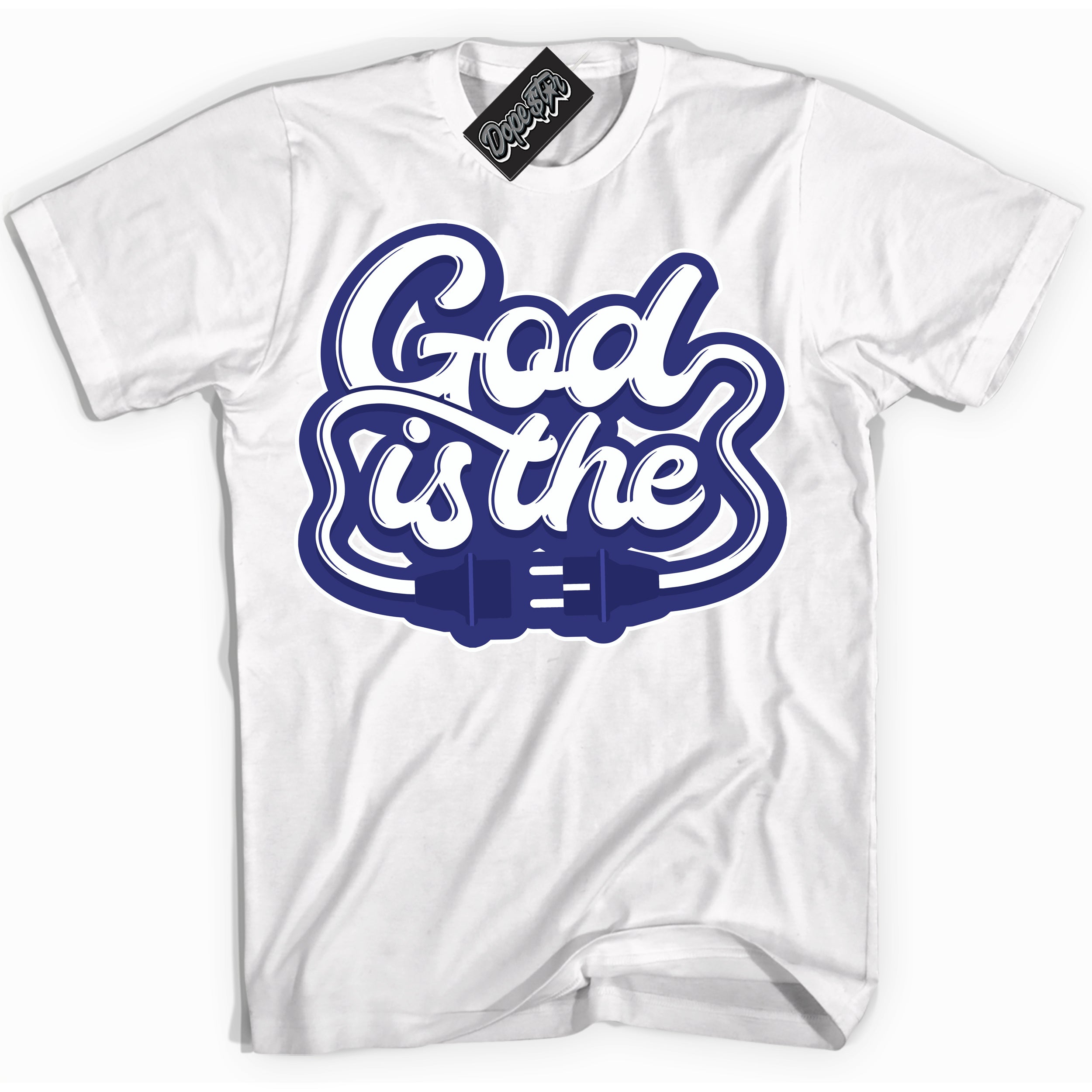 Cool White Shirt with “ God Is The ” design that perfectly matches Concord Dunk.
