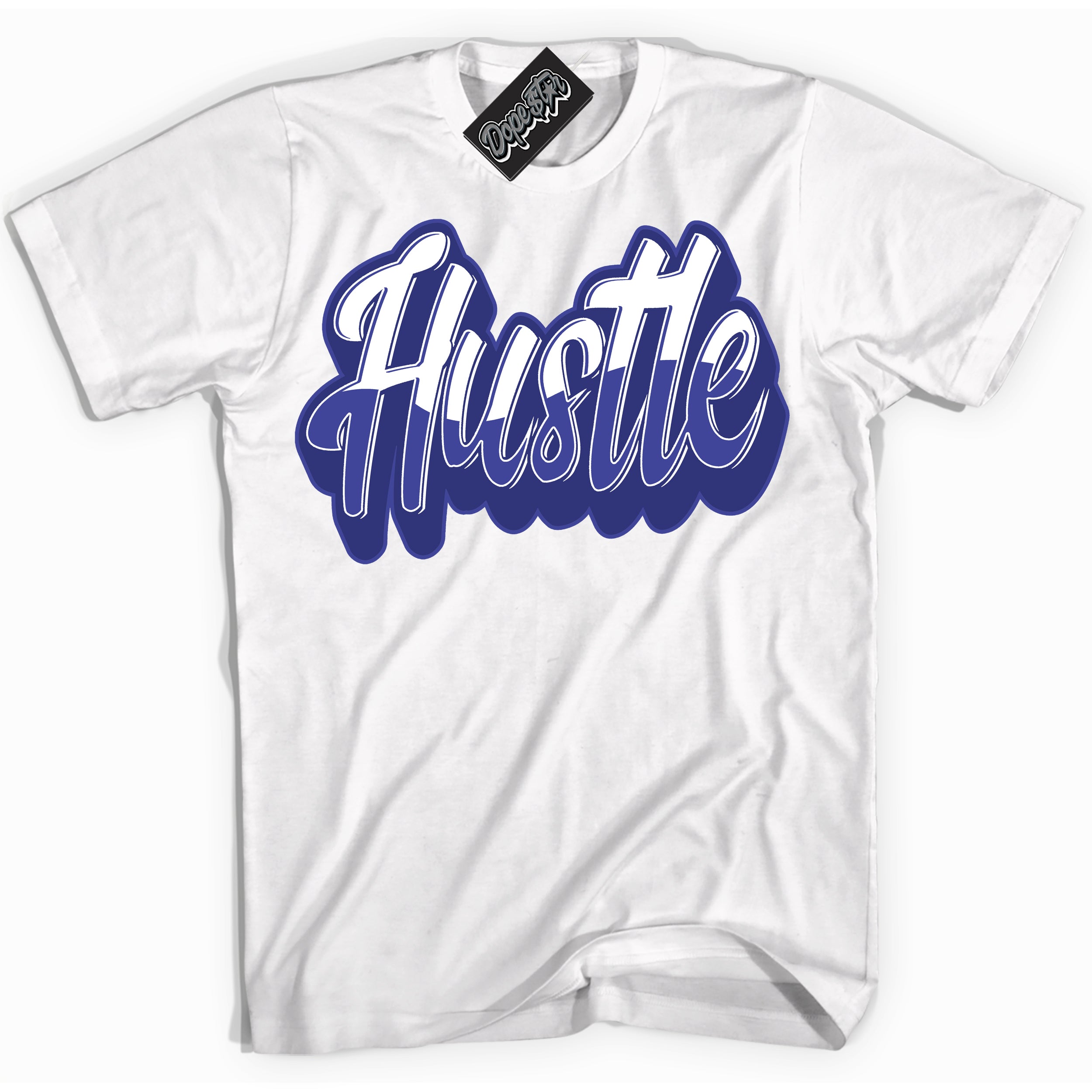 Cool White Shirt with “ Hustle ” design that perfectly matches Concord Dunk.
