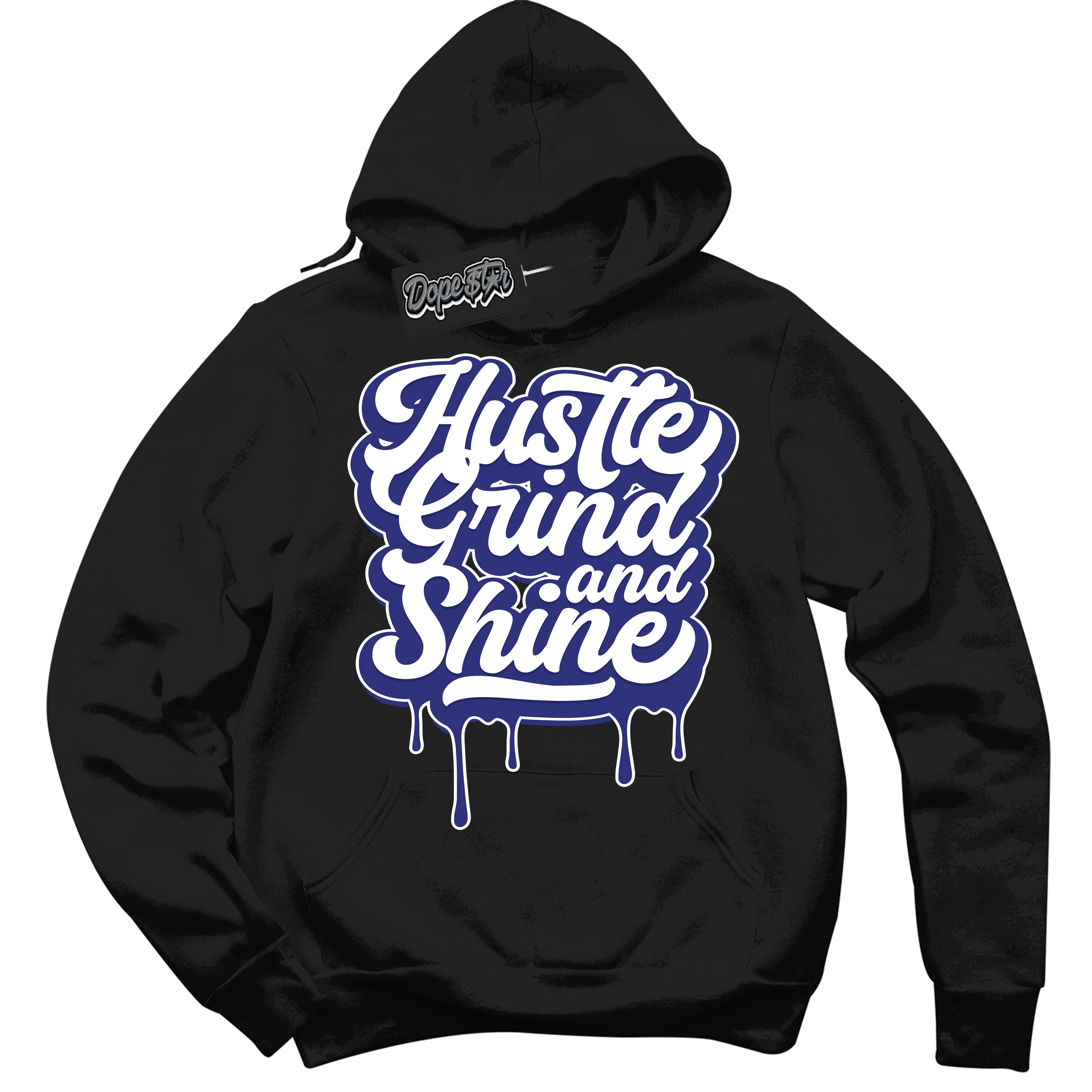 Cool Black Hoodie with “ Hustle Grind And Shine ”  design that Perfectly Matches Concord Dunk.
