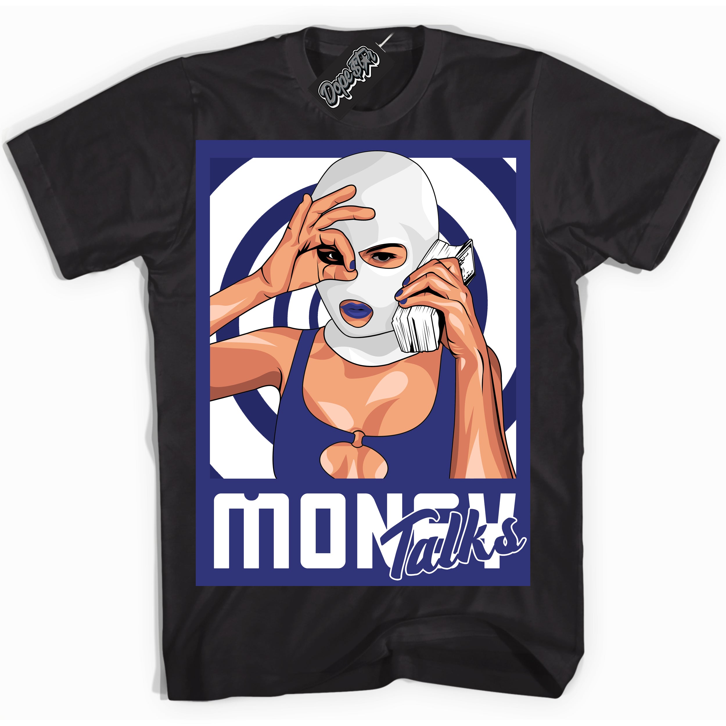 Cool Black Shirt with “ Money Talks ” design that perfectly matches Concord Dunk.
