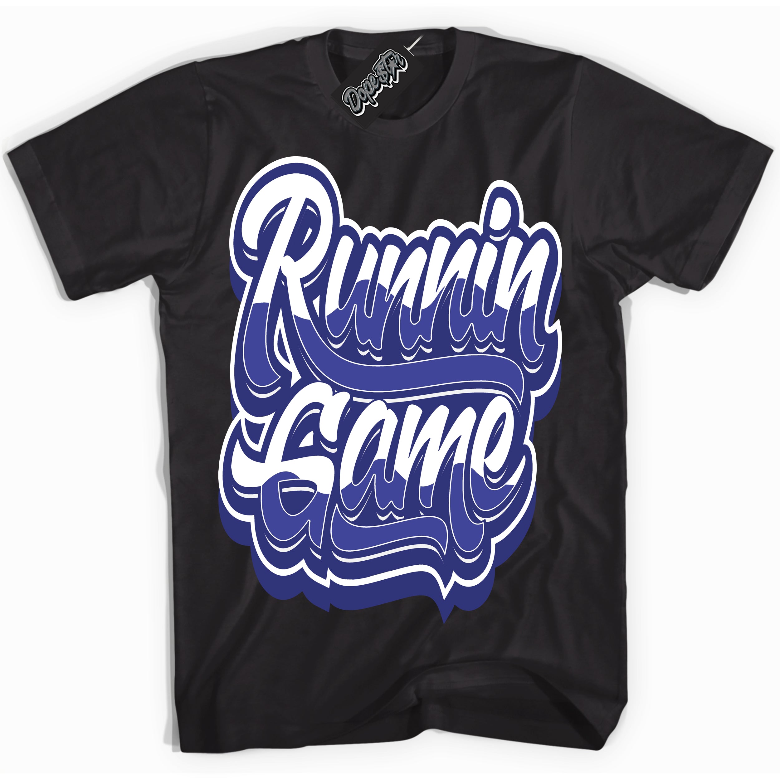 Cool Black Shirt with “ Running Game ” design that perfectly matches Concord Dunk.
